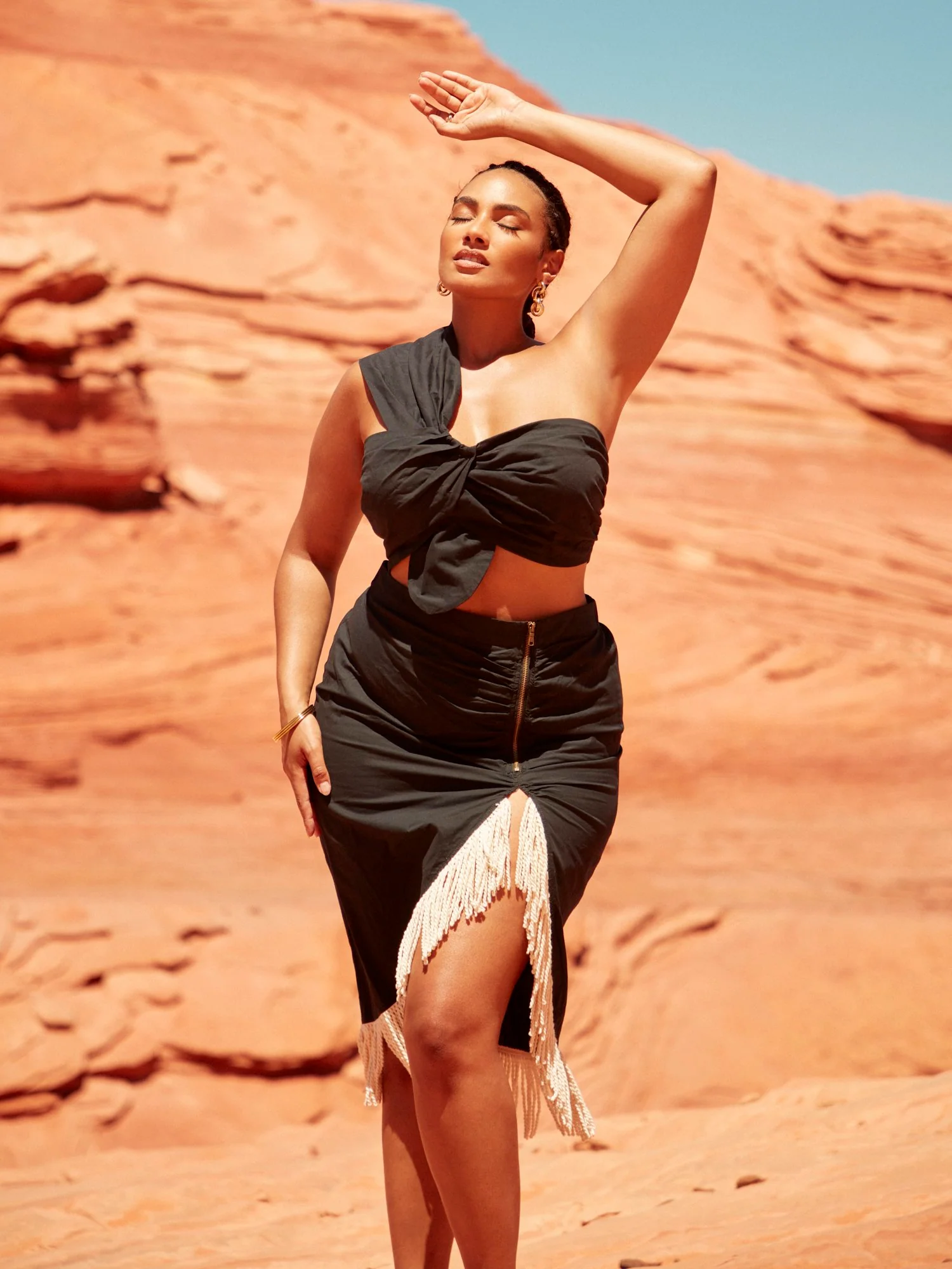Maisha Ruched Fringe Skirt - Image 6