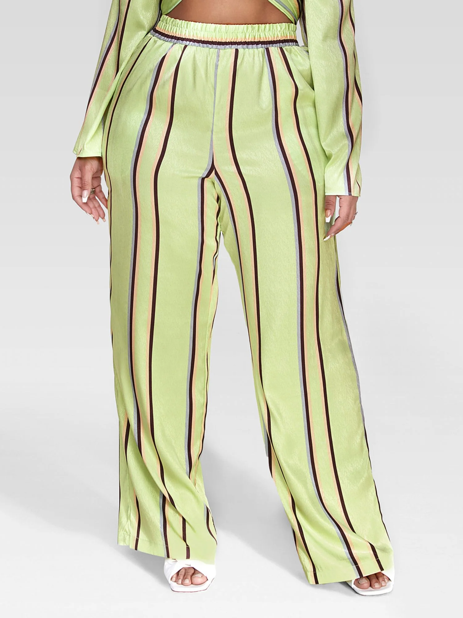 Marcella Metallic Striped Straight Leg Pants - Image 2
