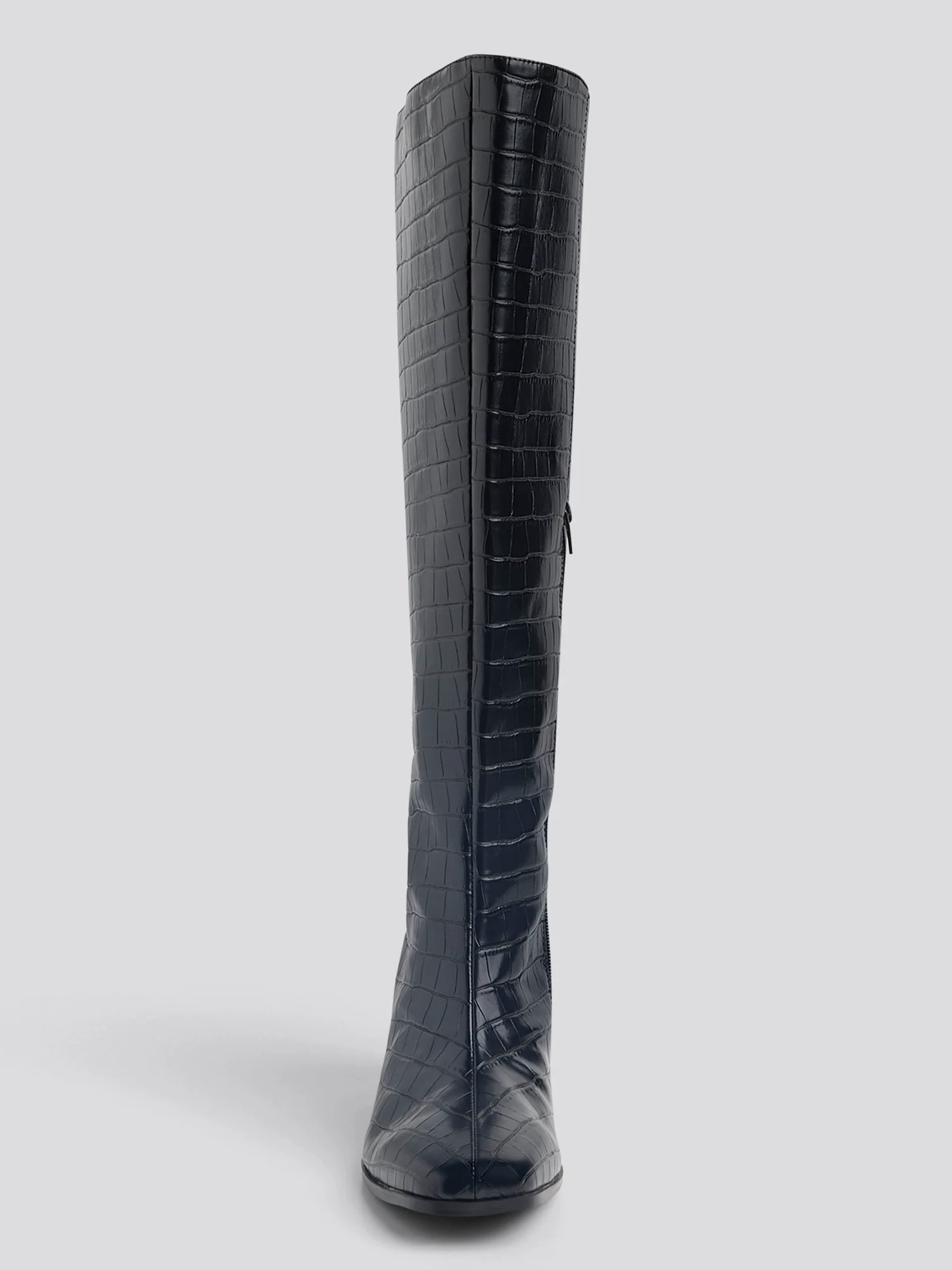 Marcie Wide Calf Faux Croc Leather Boots - Image 4