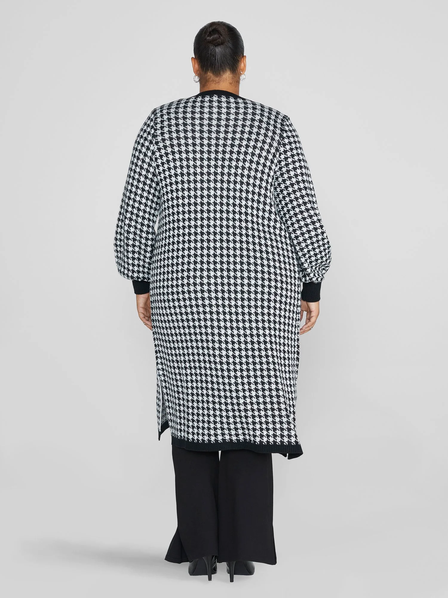 Marguerite Houndstooth Cardigan Sweater - Image 4