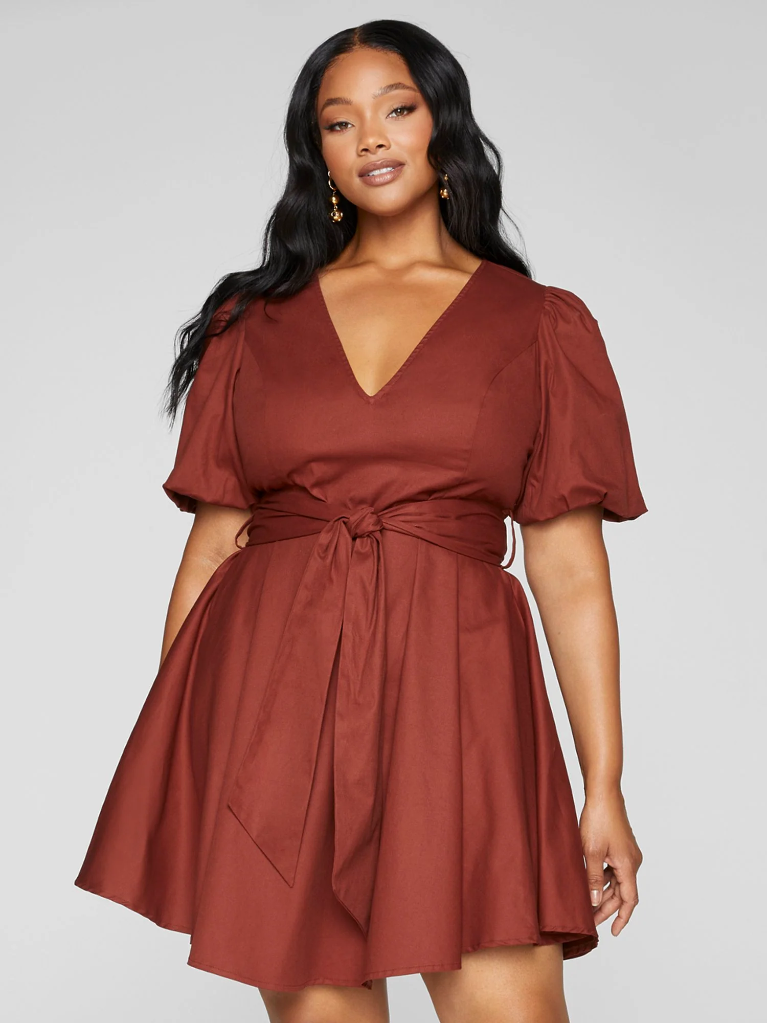 Marina Puff Sleeve Tie Waist Dress - Image 2