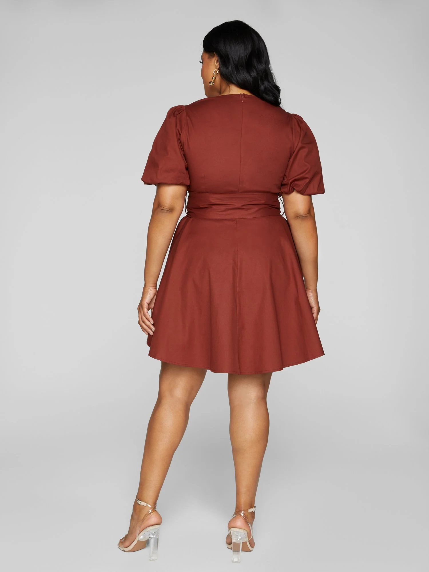 Marina Puff Sleeve Tie Waist Dress - Image 4