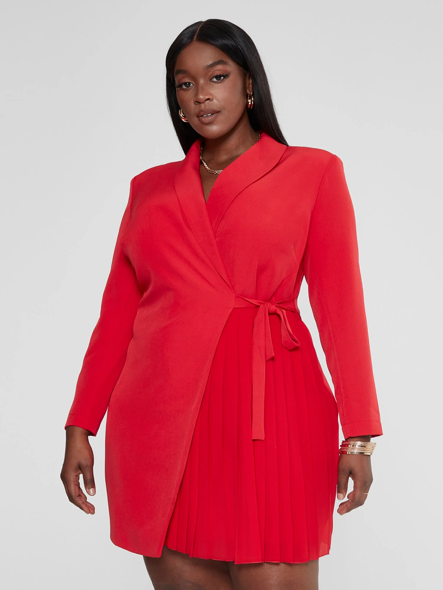 Markita Side Pleated Blazer Dress