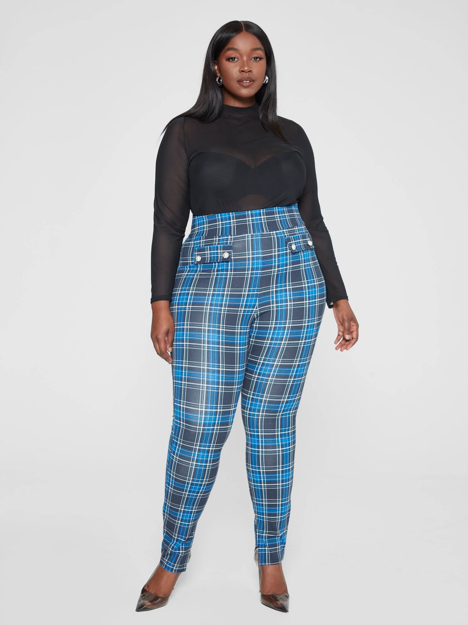 Matilda Plaid Ponte Knit Leggings - Image 3