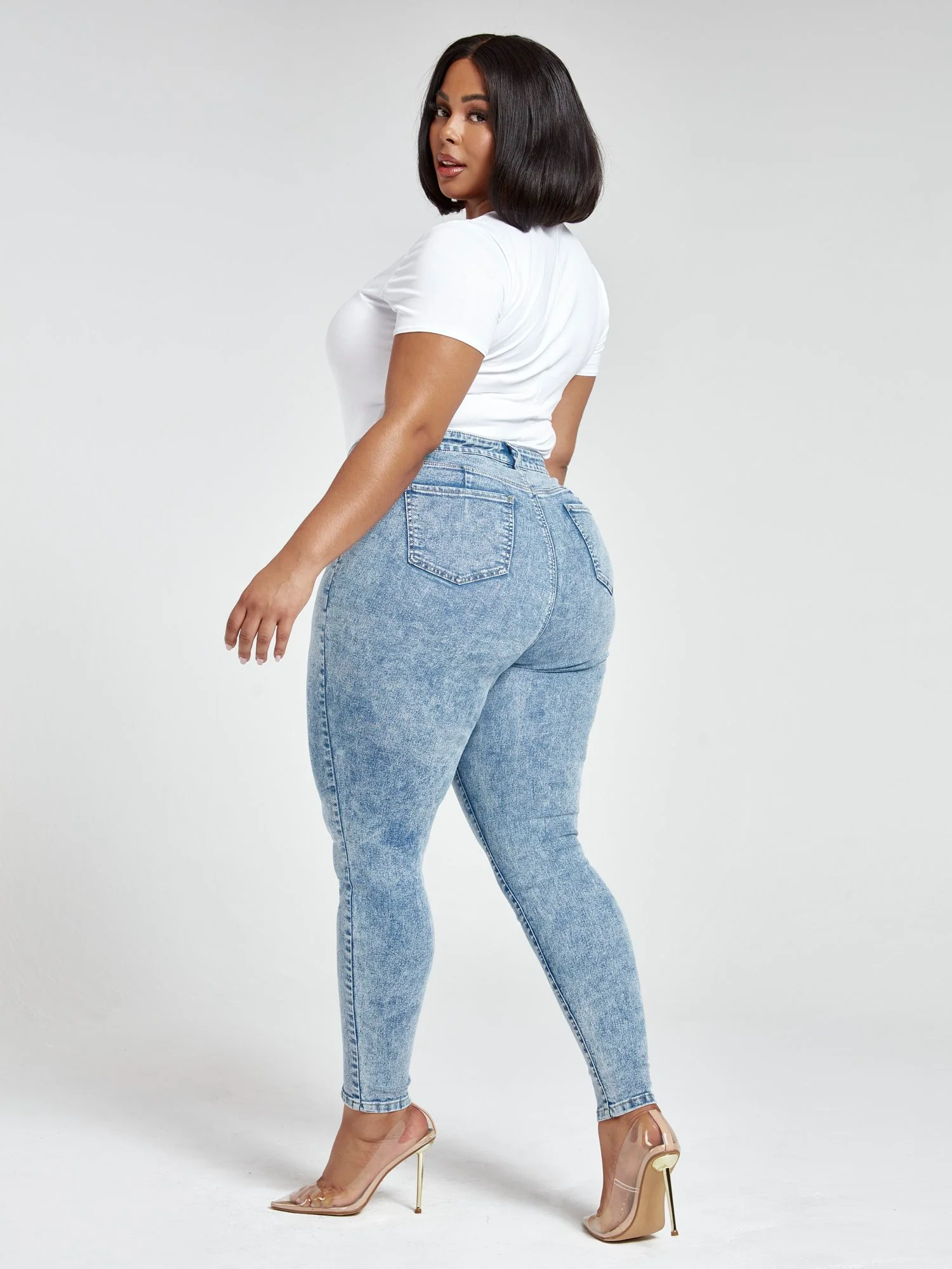 Medium Wash High-rise Seamed Moto Jeans - Image 6