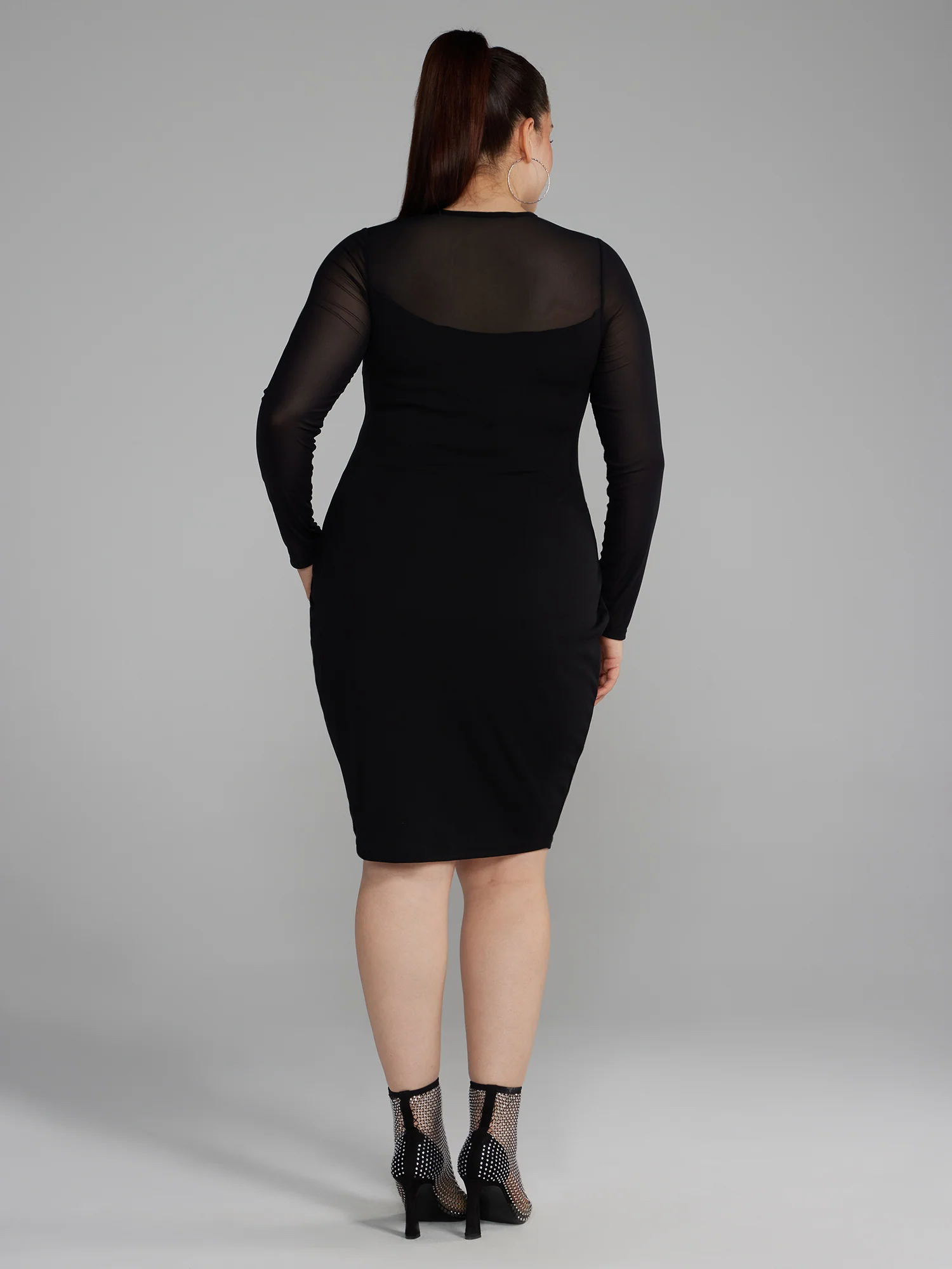 Mesh Detail Bodycon Dress - Image 3