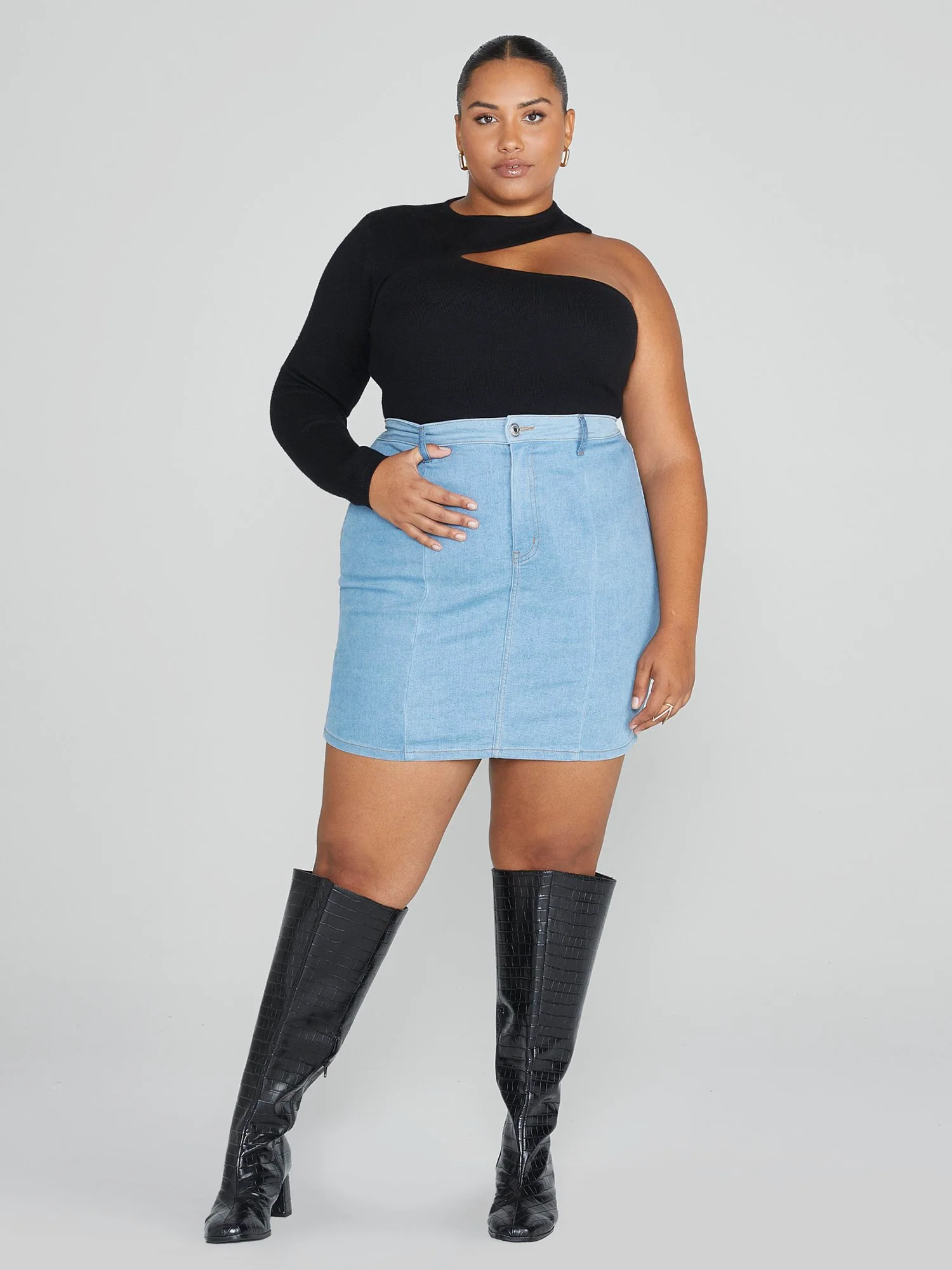 Mia One Shoulder Asymmetrical Cutout Sweater - Image 5