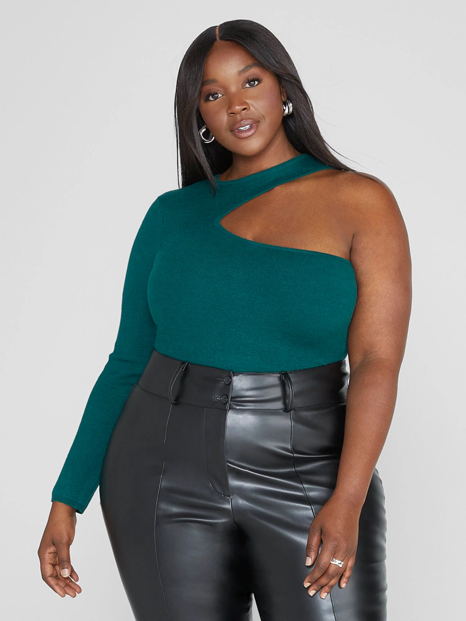 Mia One Shoulder Asymmetrical Cutout Sweater - Image 8
