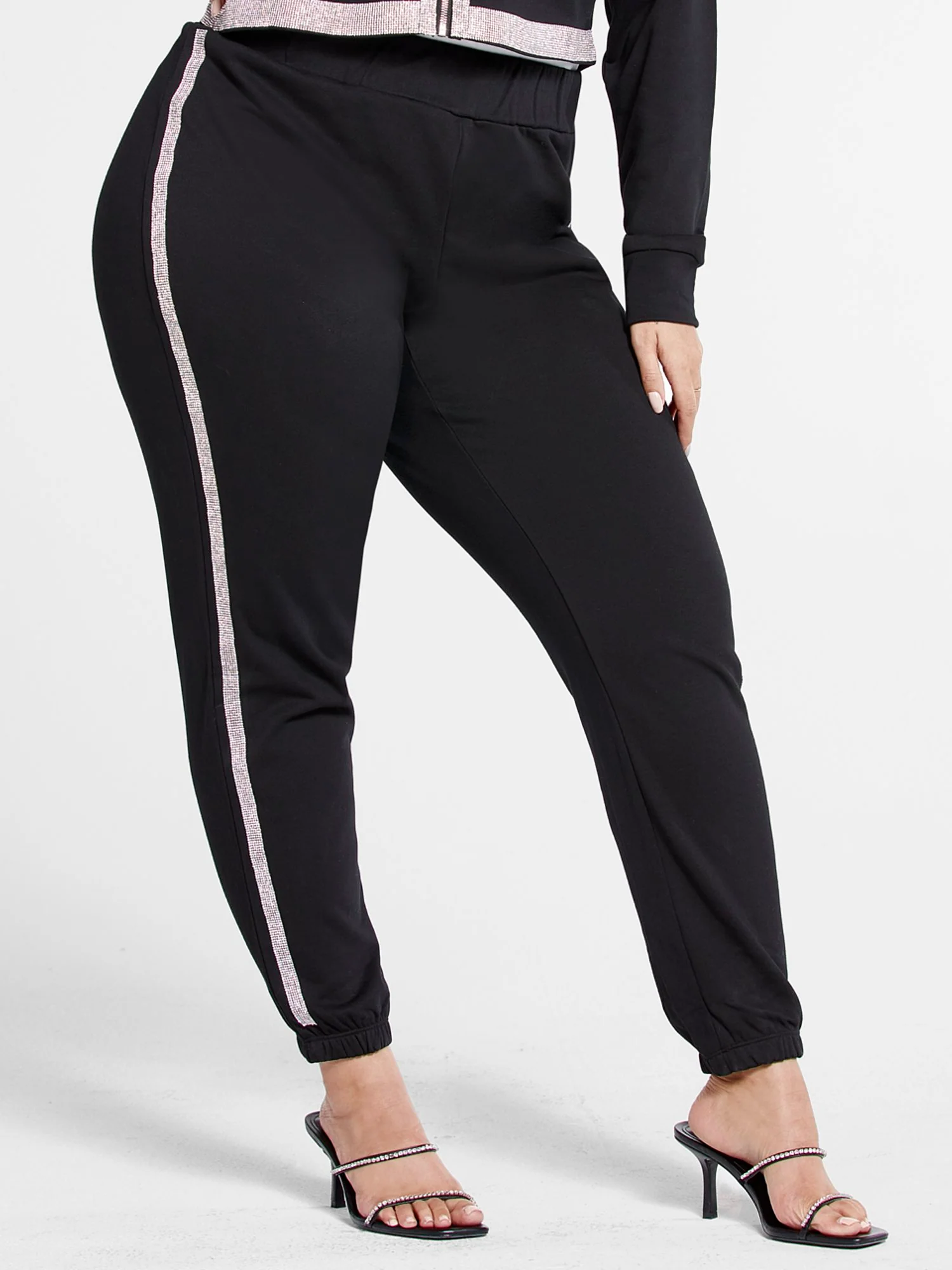 Michelle Rhinestone Trim Joggers - Image 2