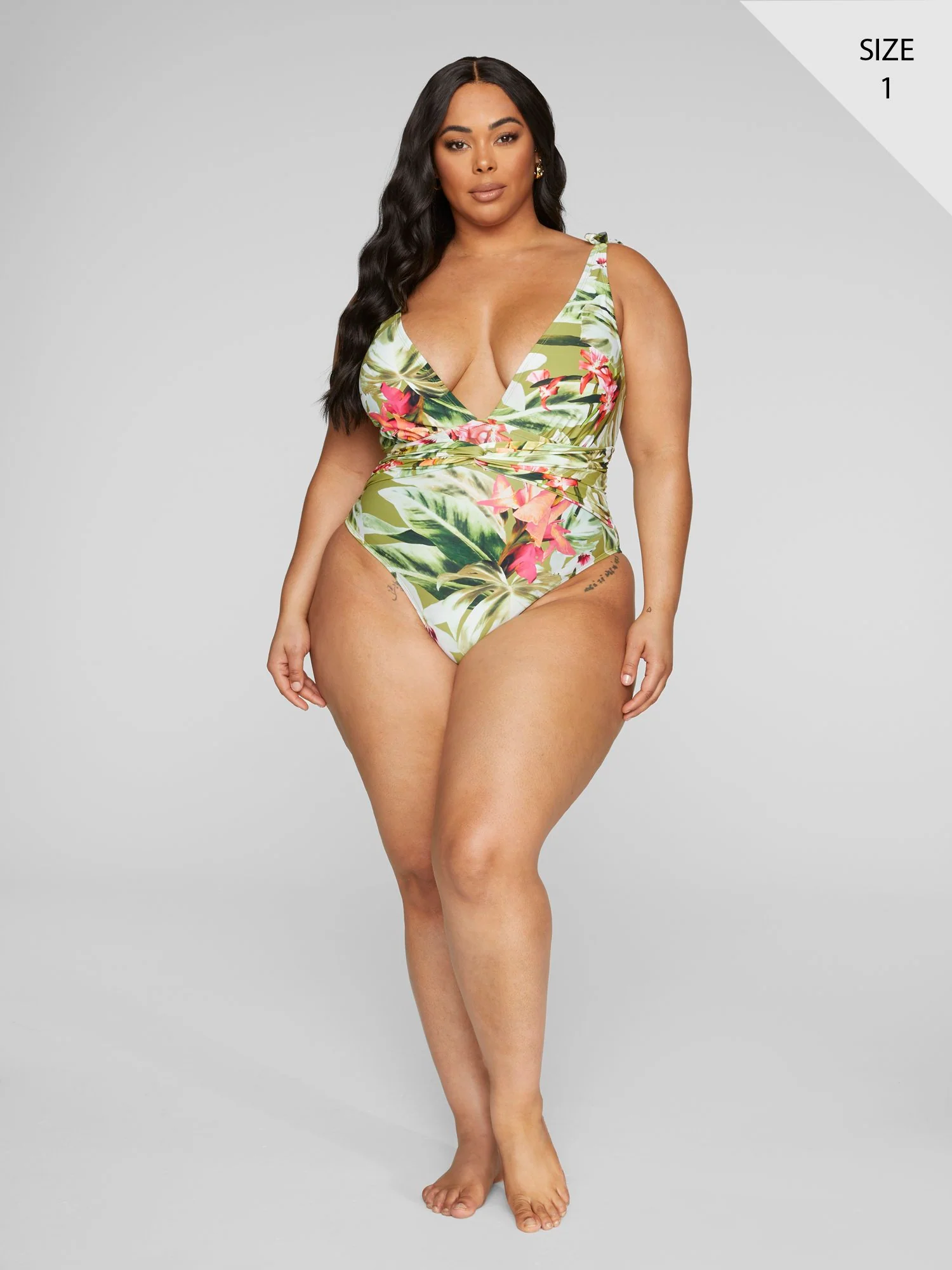 Michelle Tropical Print One-Piece Swimsuit - Image 5