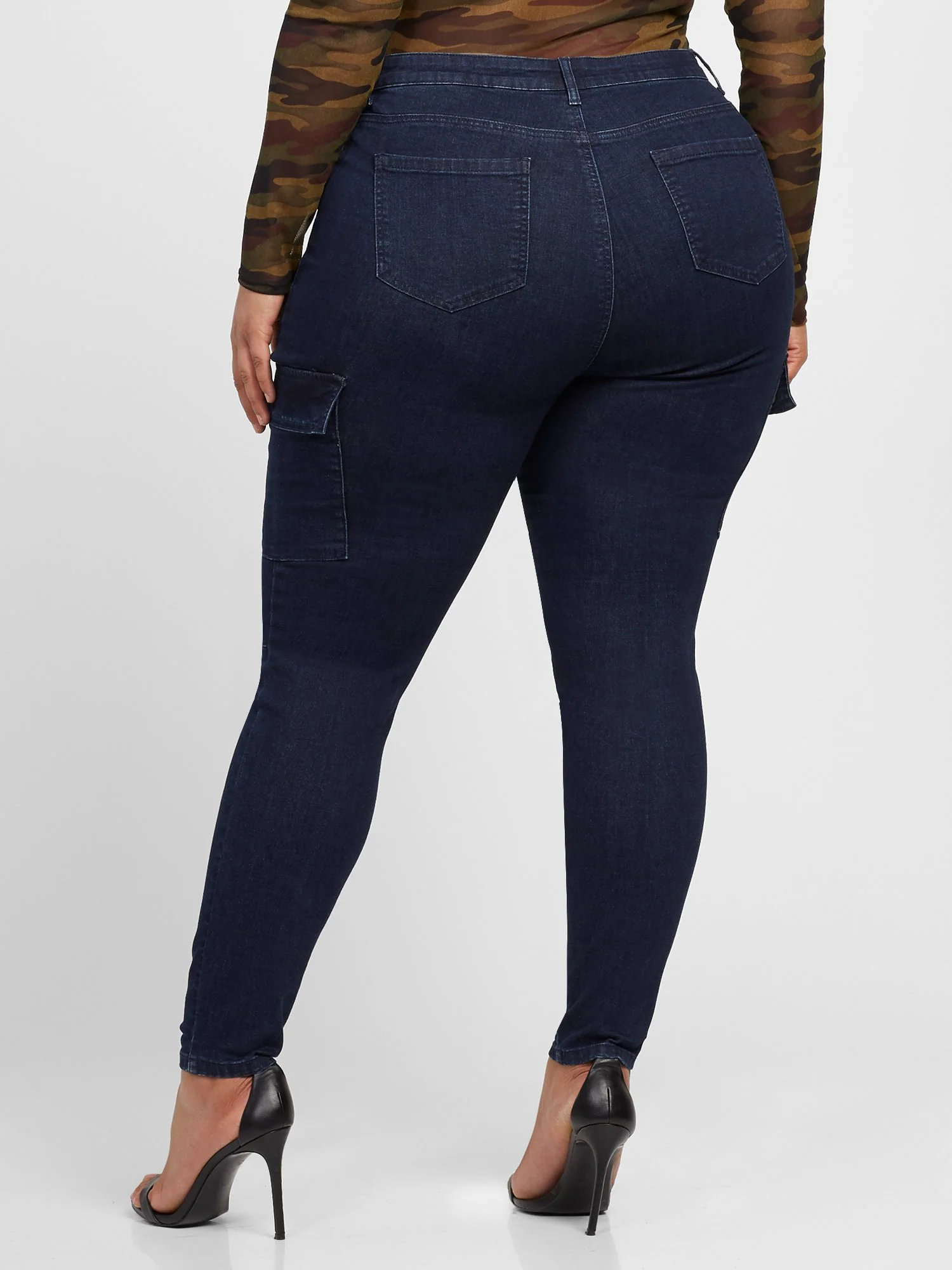 Mid-Rise Cargo Skinny Jeans - Image 3