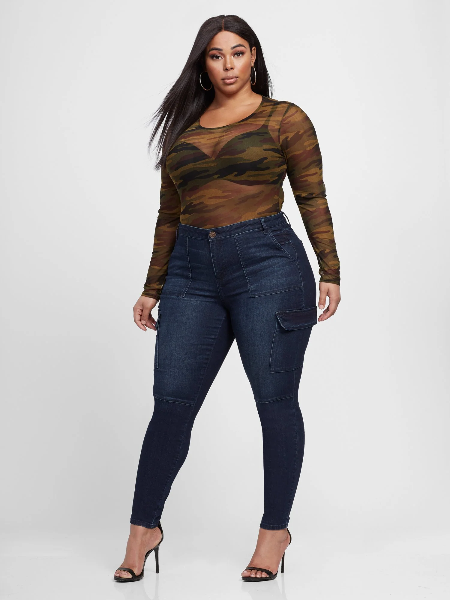 Mid-Rise Cargo Skinny Jeans - Image 4