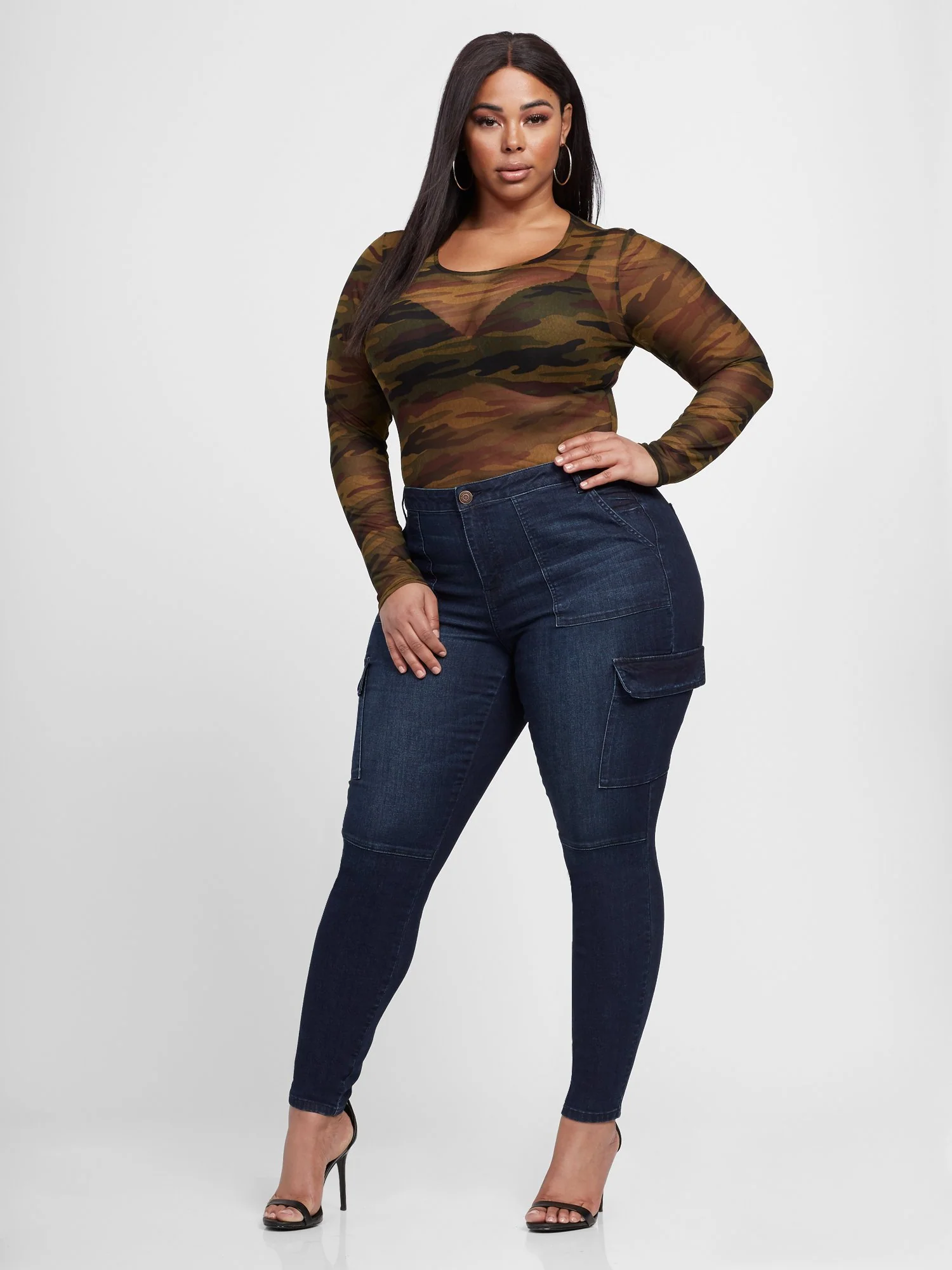 Mid-Rise Cargo Skinny Jeans - Image 5