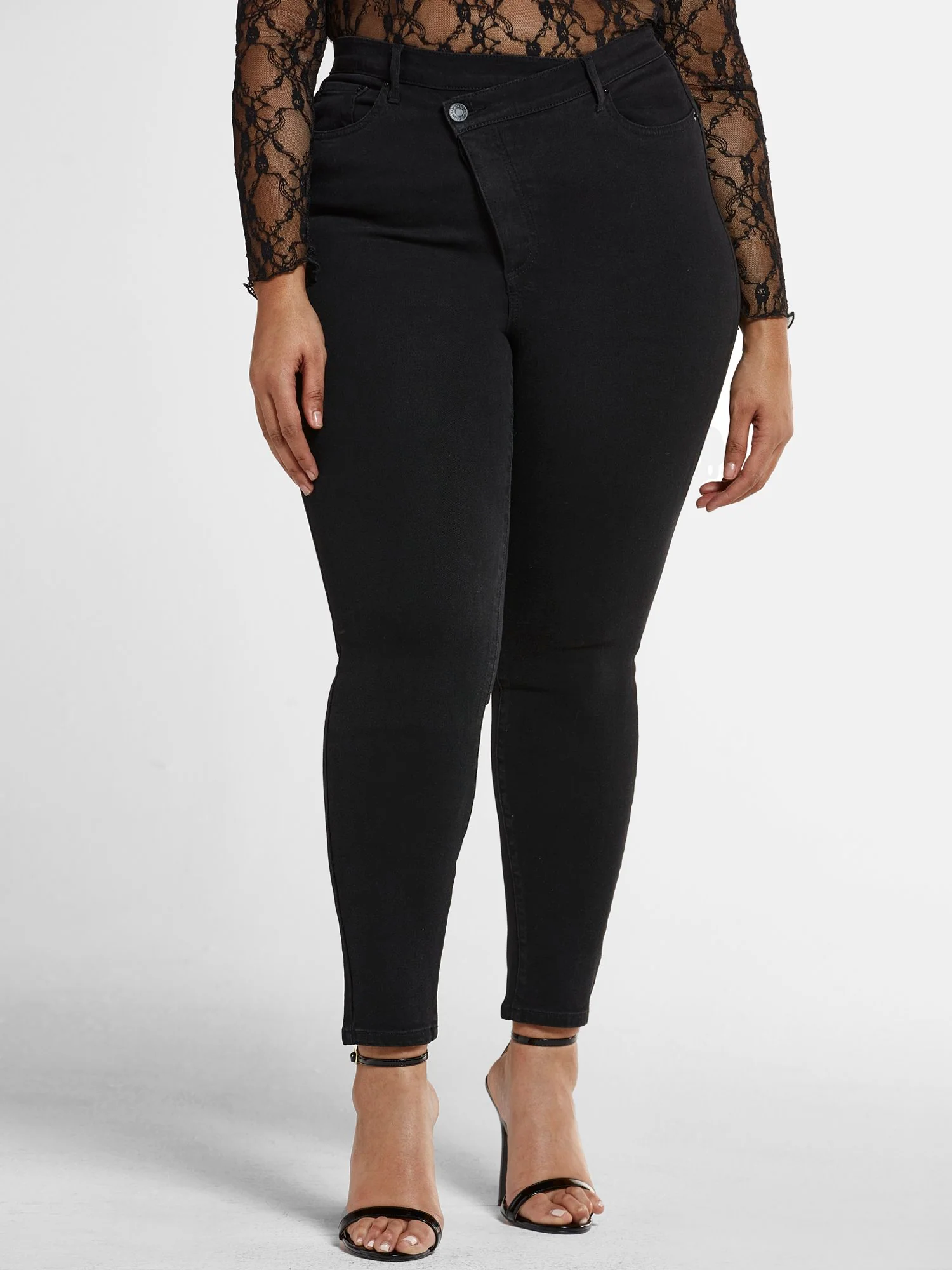 Mid-Rise Crossover Waistband Skinny Jeans - Image 2