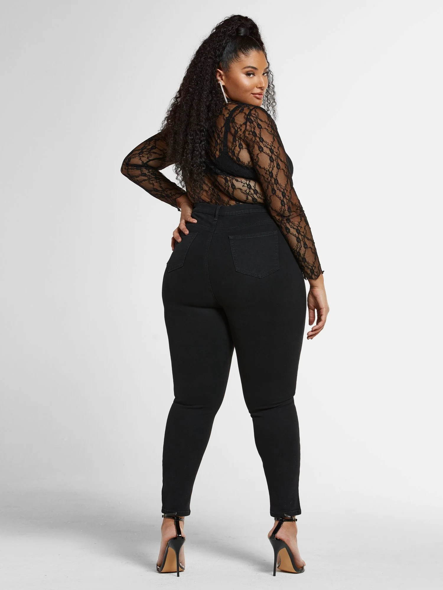 Mid-Rise Crossover Waistband Skinny Jeans - Image 5