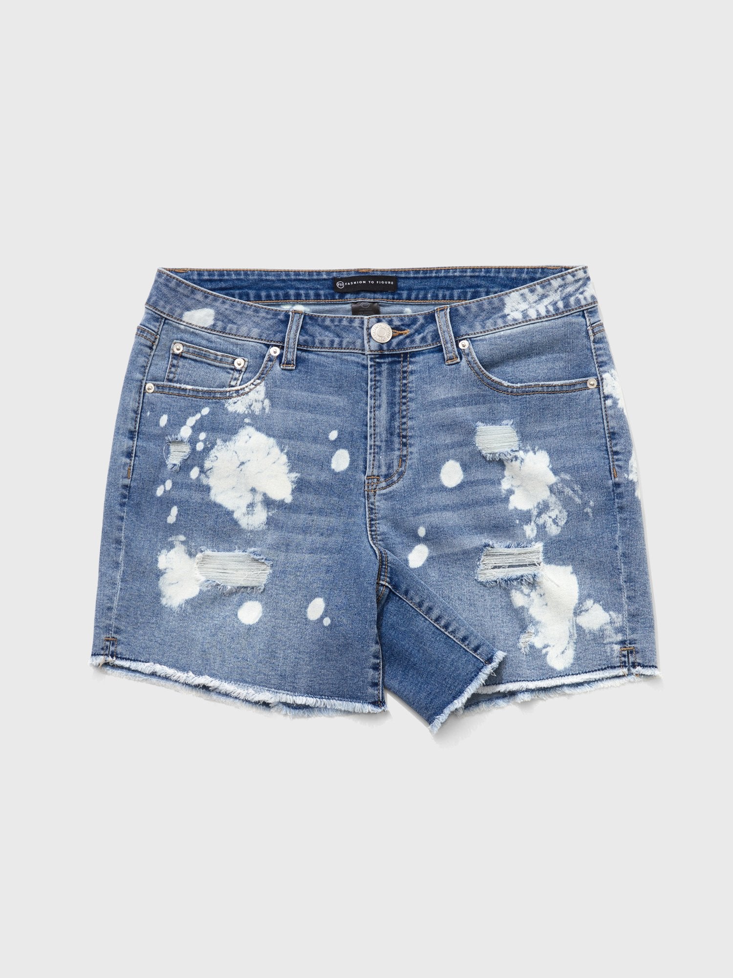 Mid-Rise Paint Splatter Shorts - Image 3