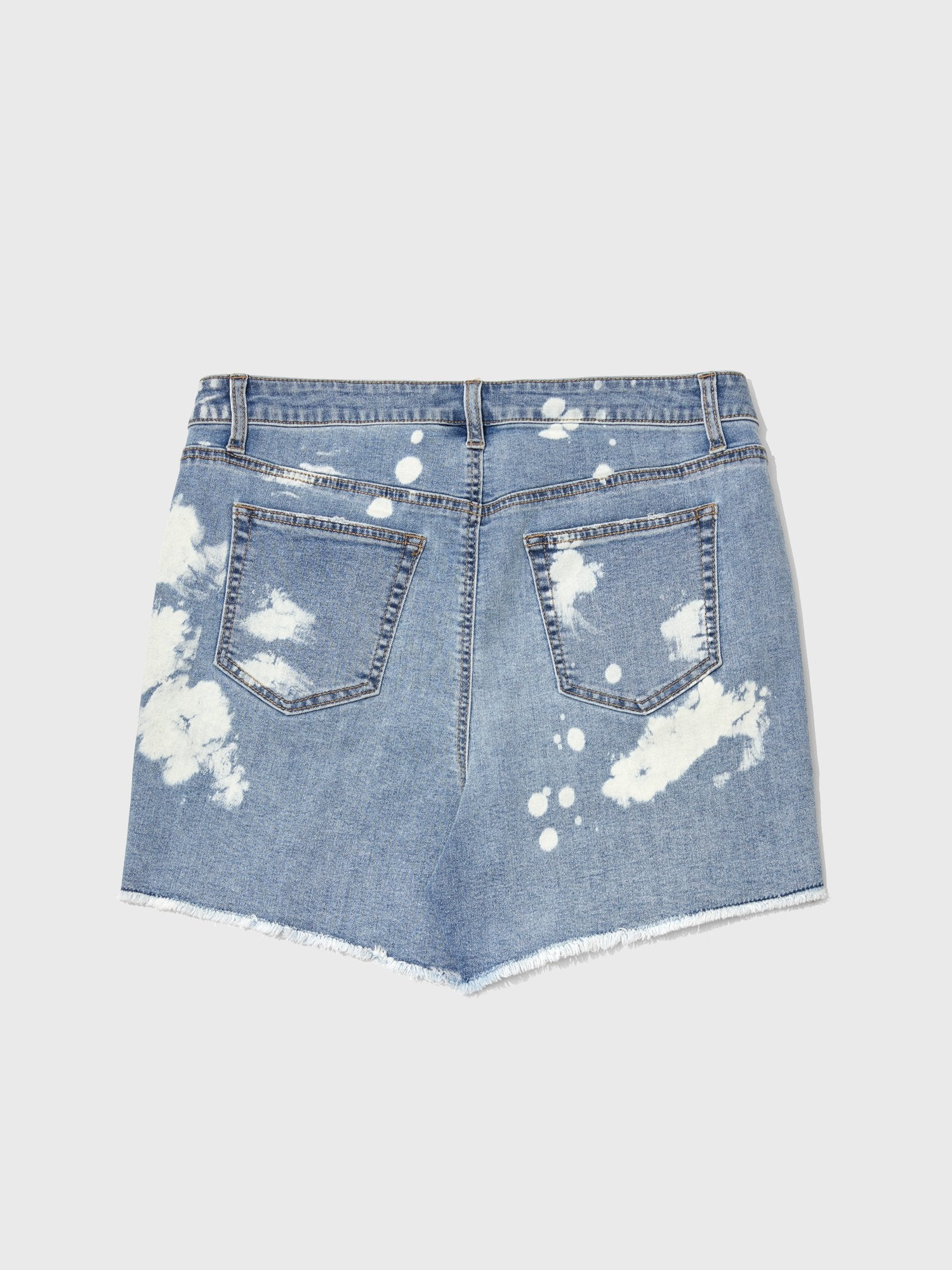Mid-Rise Paint Splatter Shorts - Image 4