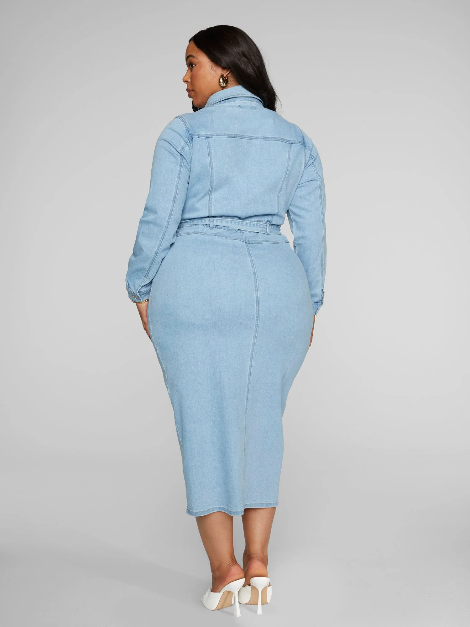 Mika Denim Button-Up Maxi Dress - Image 4