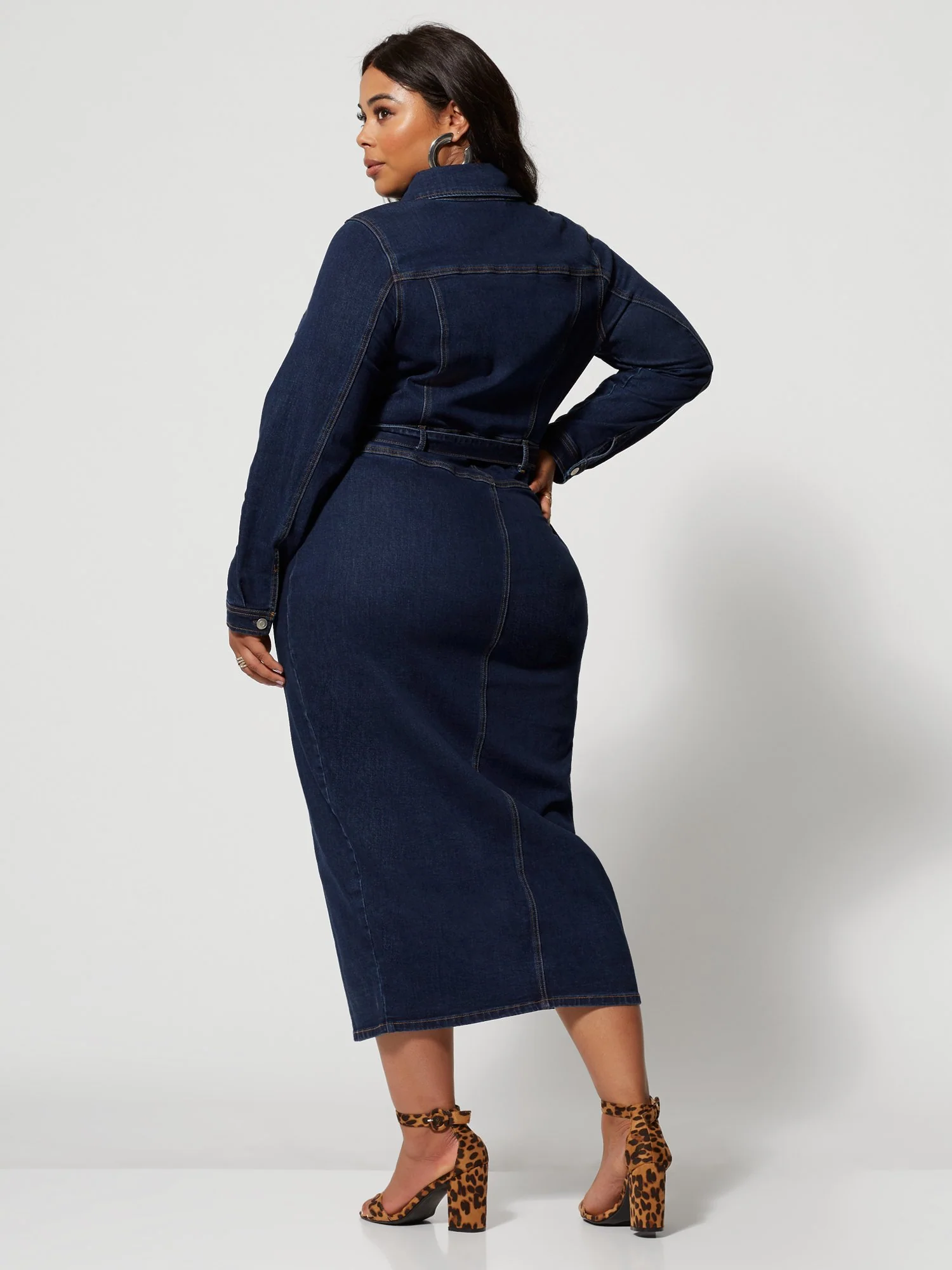 Mika Denim Button-Up Maxi Dress - Image 7