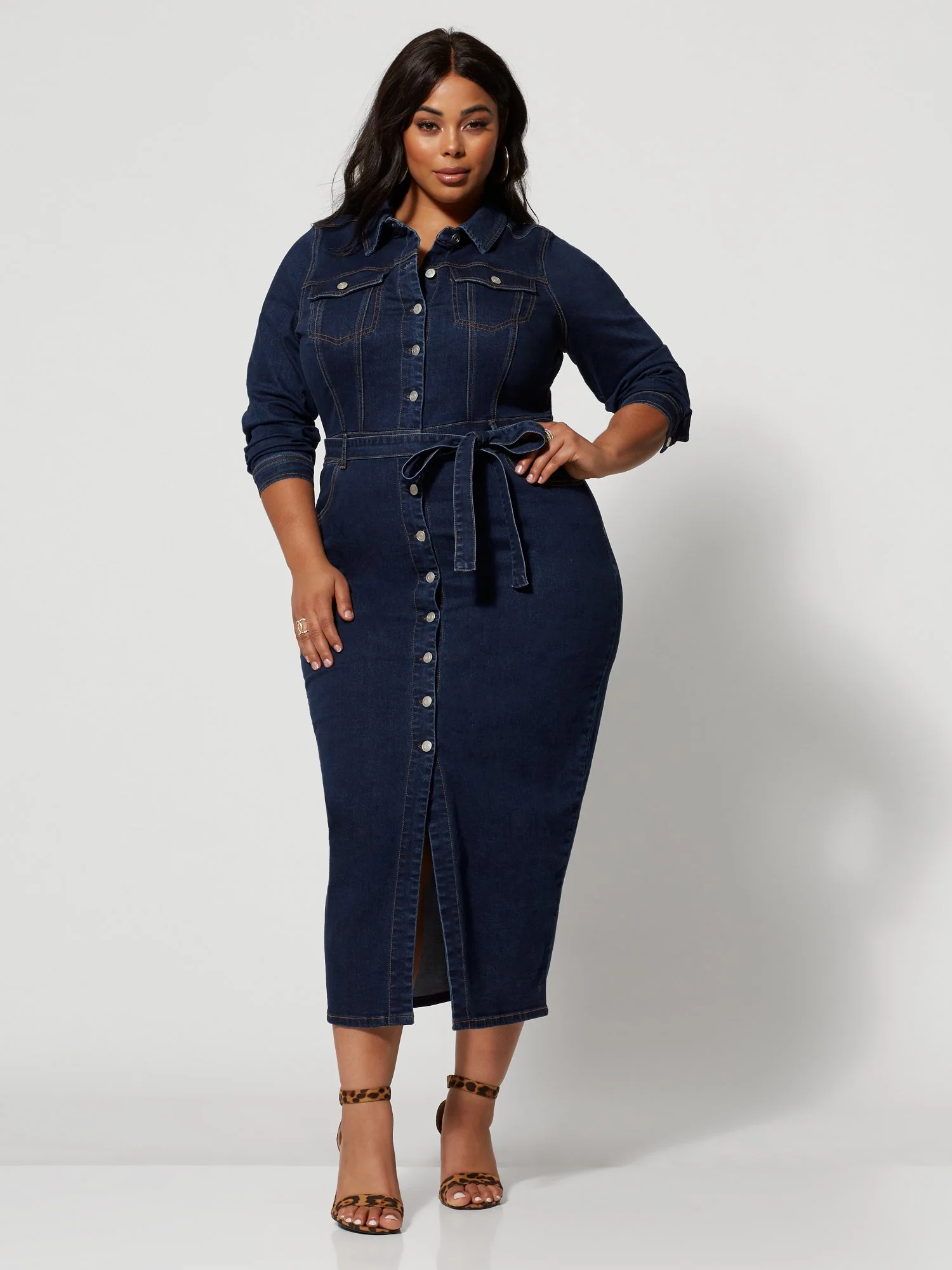 Mika Denim Button-Up Maxi Dress - Image 8