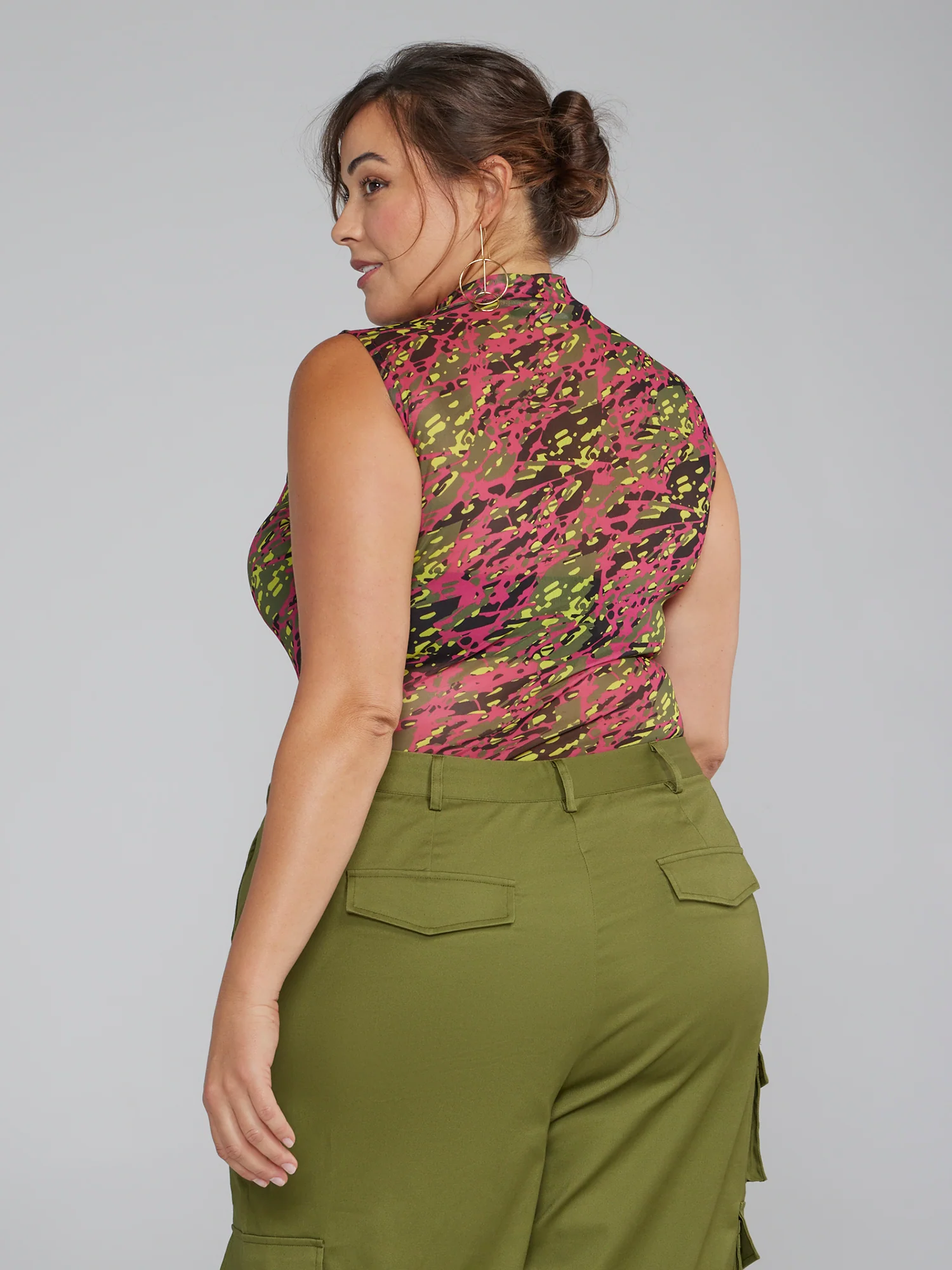 Mockneck Mesh Camo Bodysuit - Image 3
