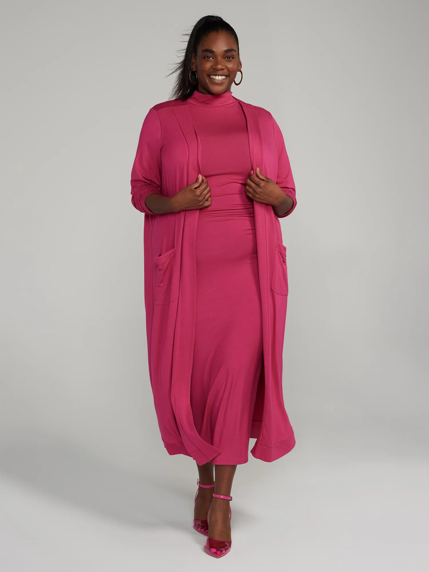Mockneck Ruched Bodycon Dress - Image 13