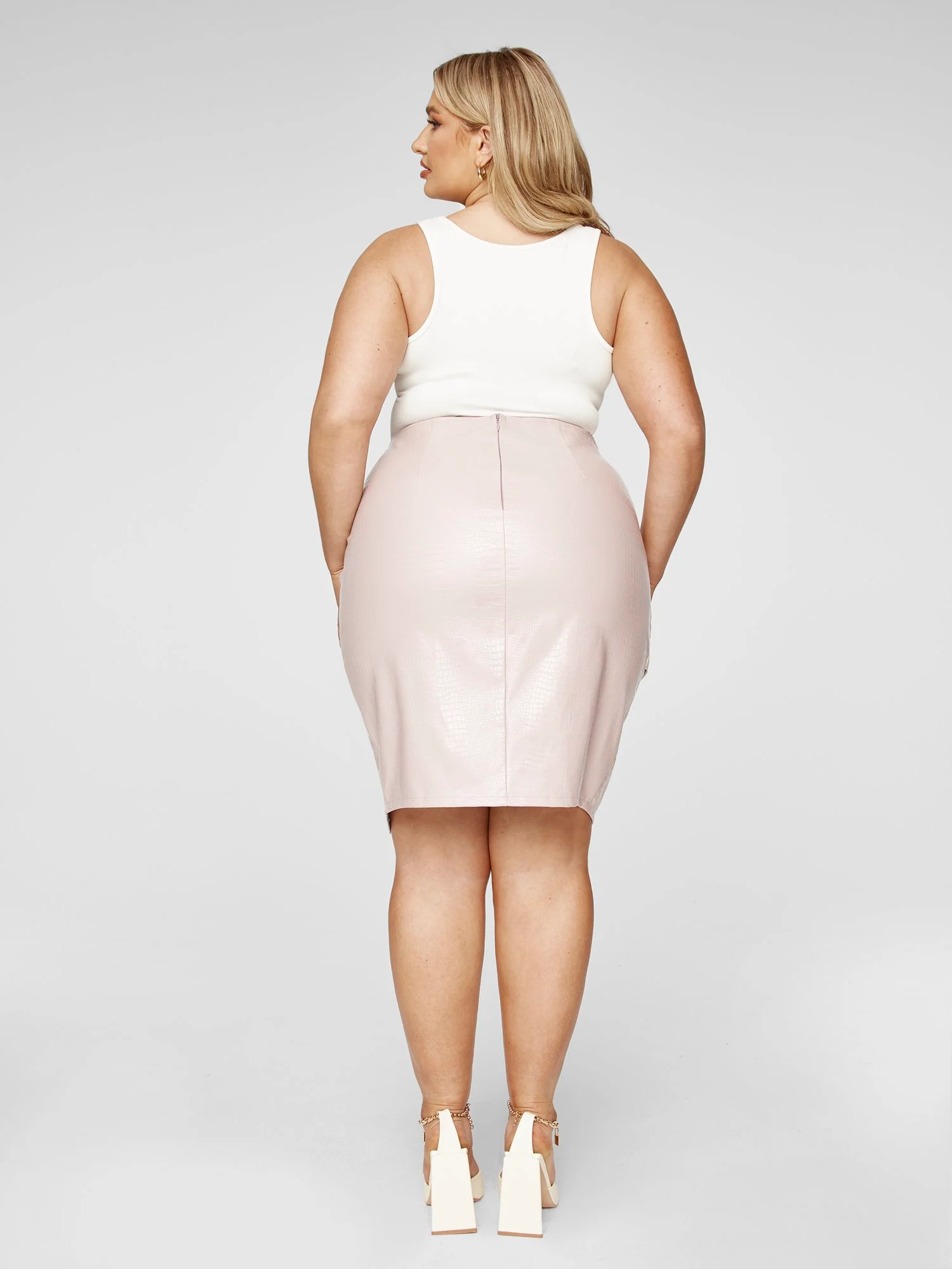 Monet Faux Croc Leather Skirt - Image 5