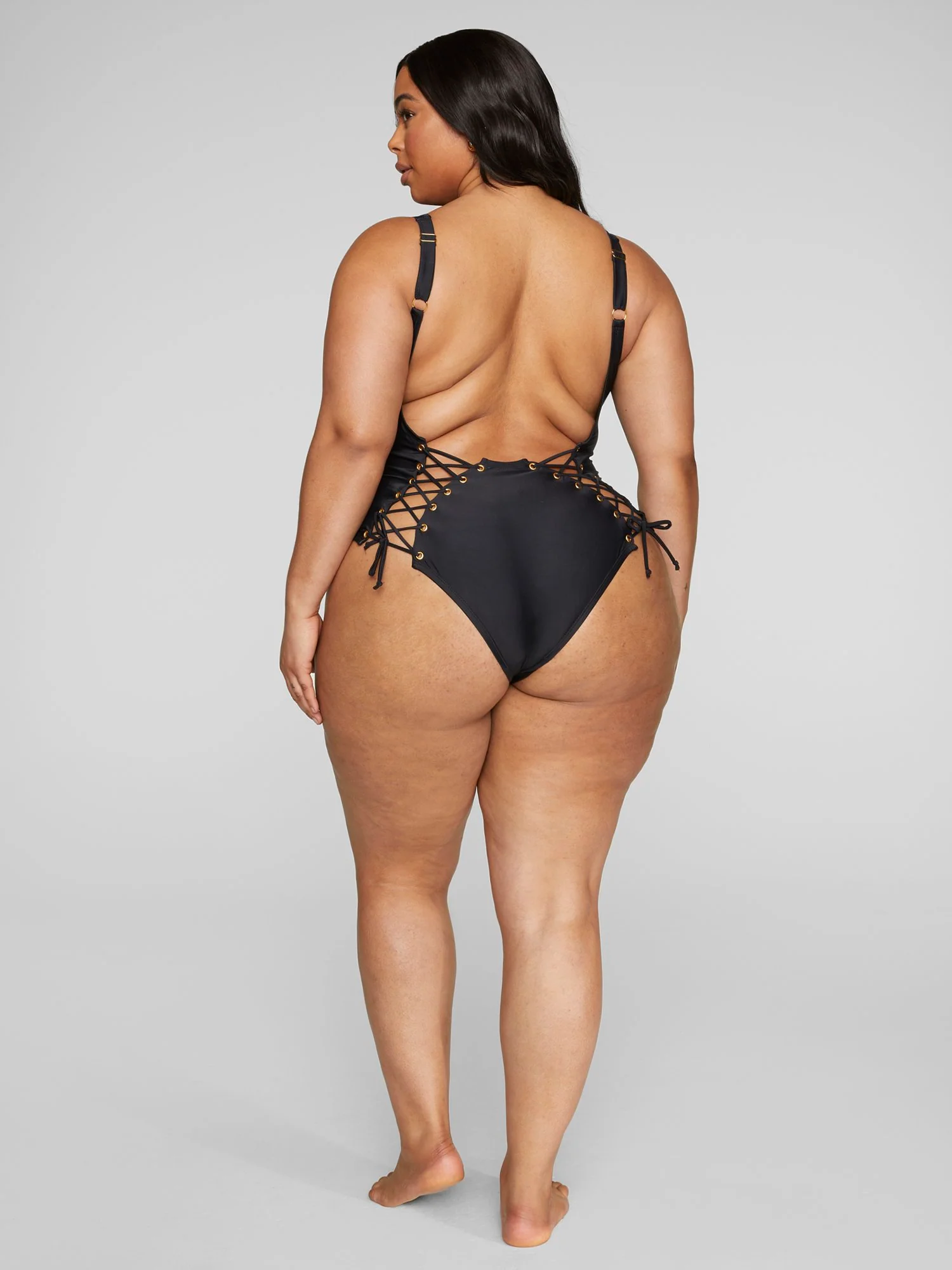 Myla Lace-Up Detail One-Piece Swimsuit - Image 4
