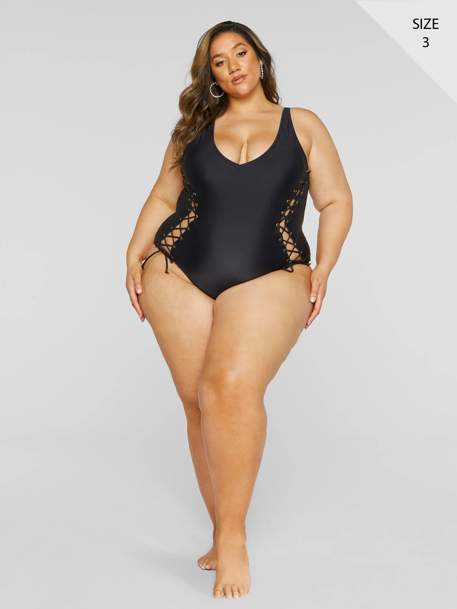 Myla Lace-Up Detail One-Piece Swimsuit - Image 5