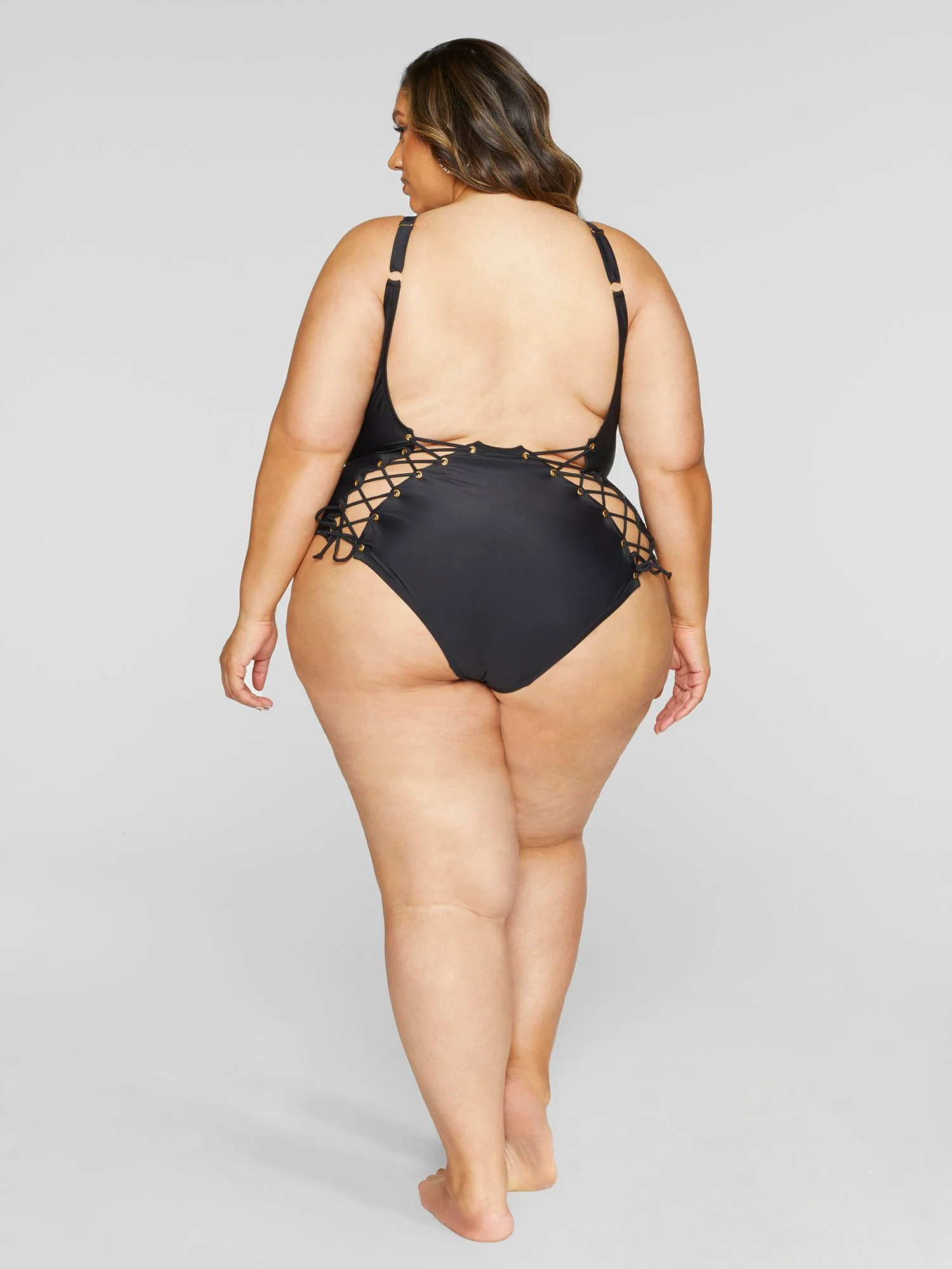 Myla Lace-Up Detail One-Piece Swimsuit - Image 6