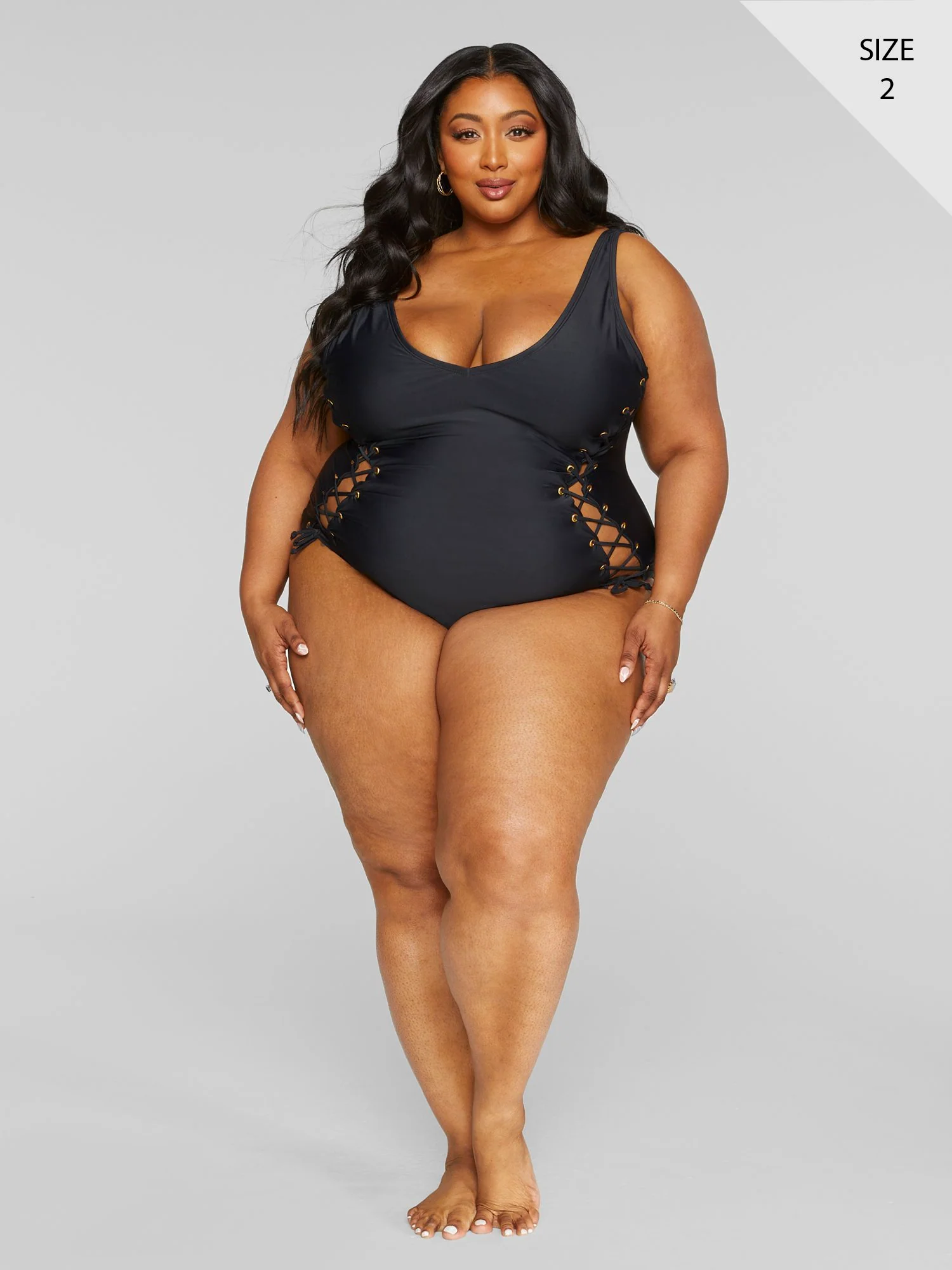 Myla Lace-Up Detail One-Piece Swimsuit - Image 7