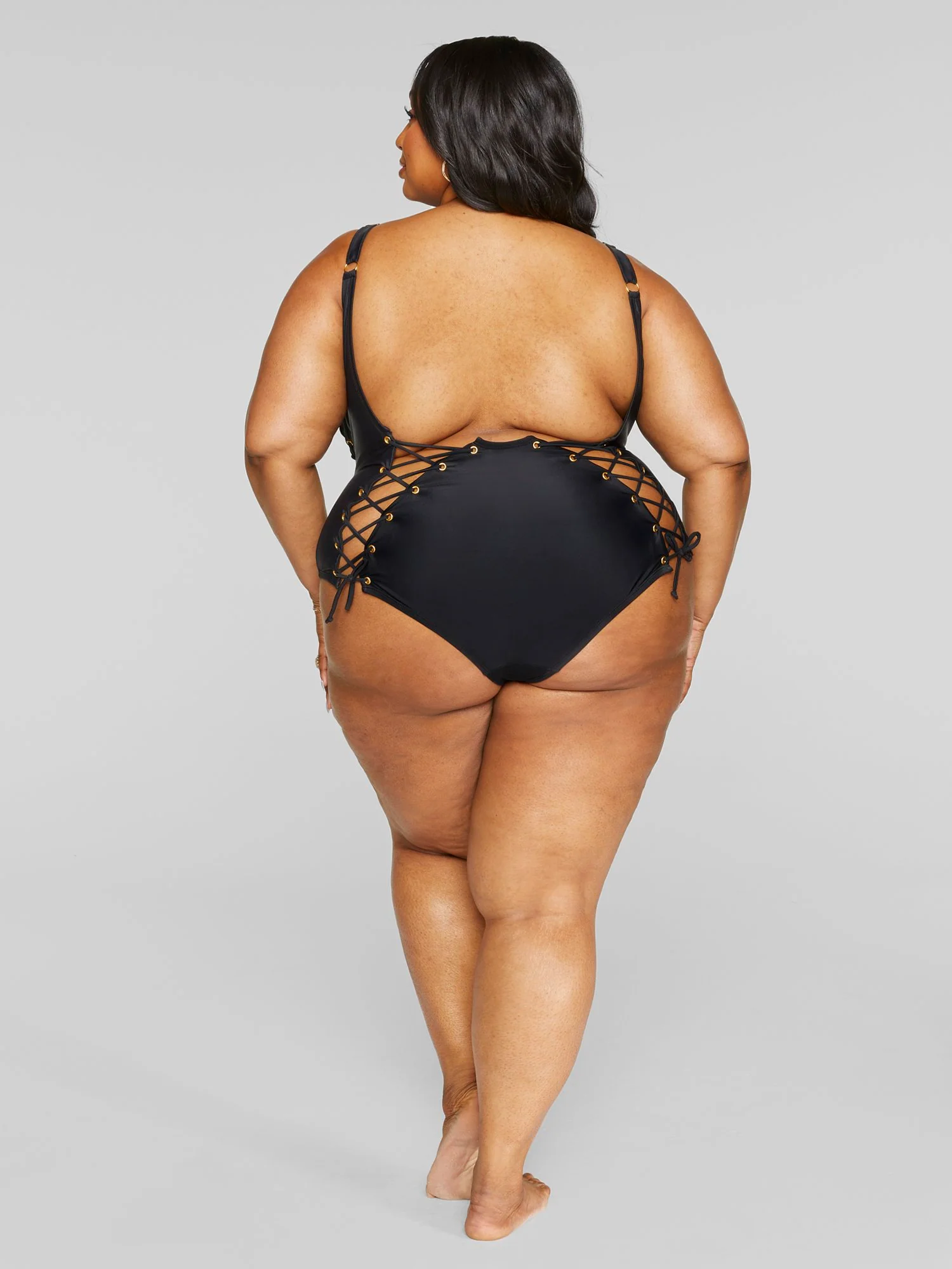 Myla Lace-Up Detail One-Piece Swimsuit - Image 8