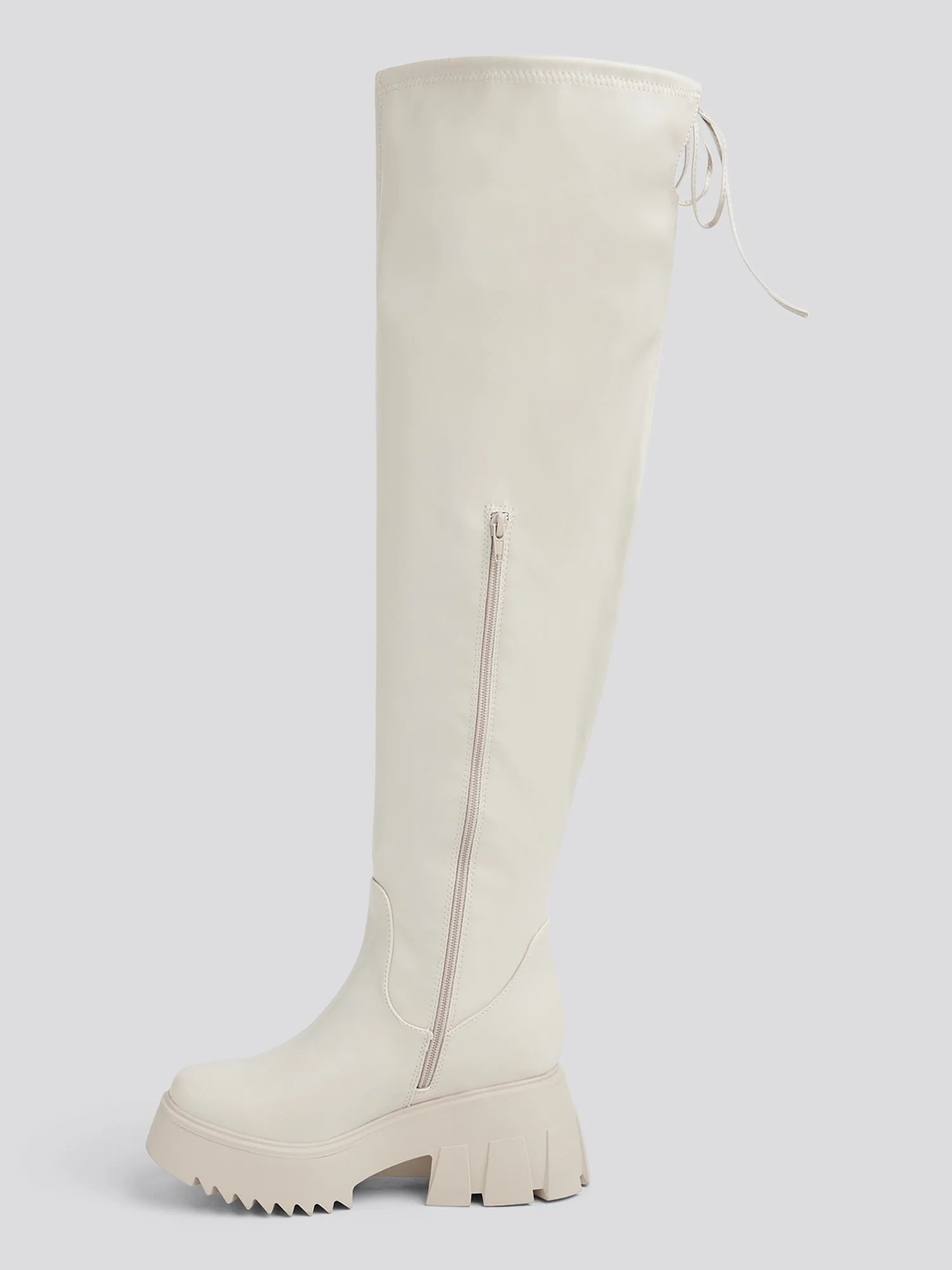 Nadine Wide Calf Over-The-Knee Lug Sole Boots - Image 12