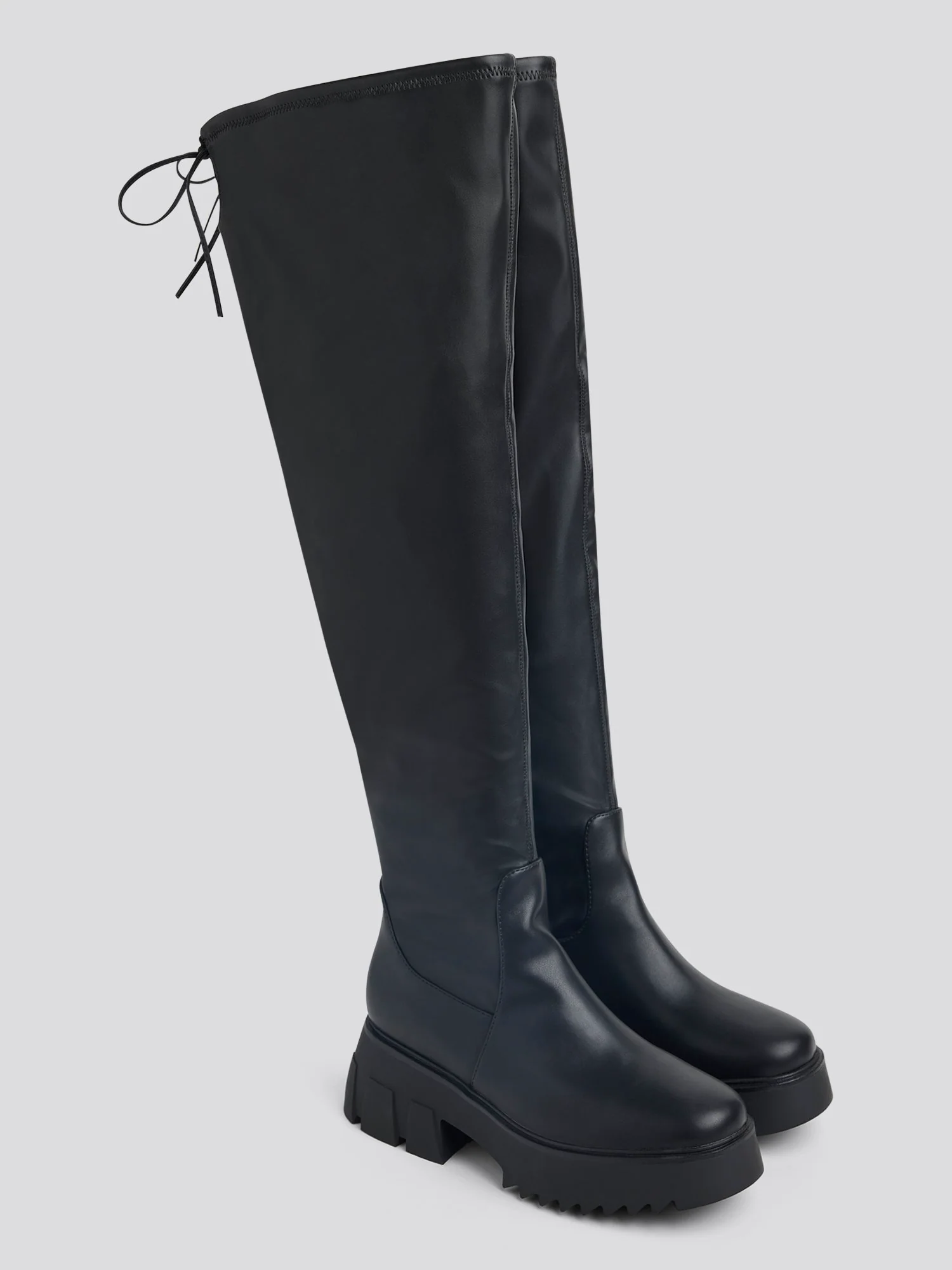 Nadine Wide Calf Over-The-Knee Lug Sole Boots - Image 3