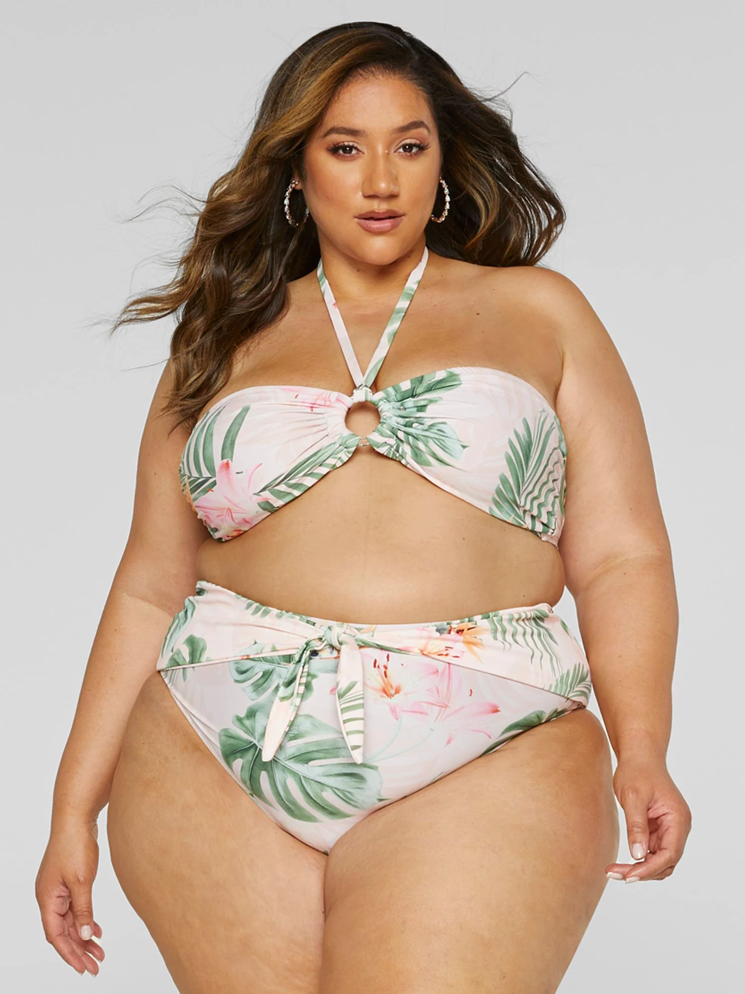 Nani Halter Tropical Print Bikini Top