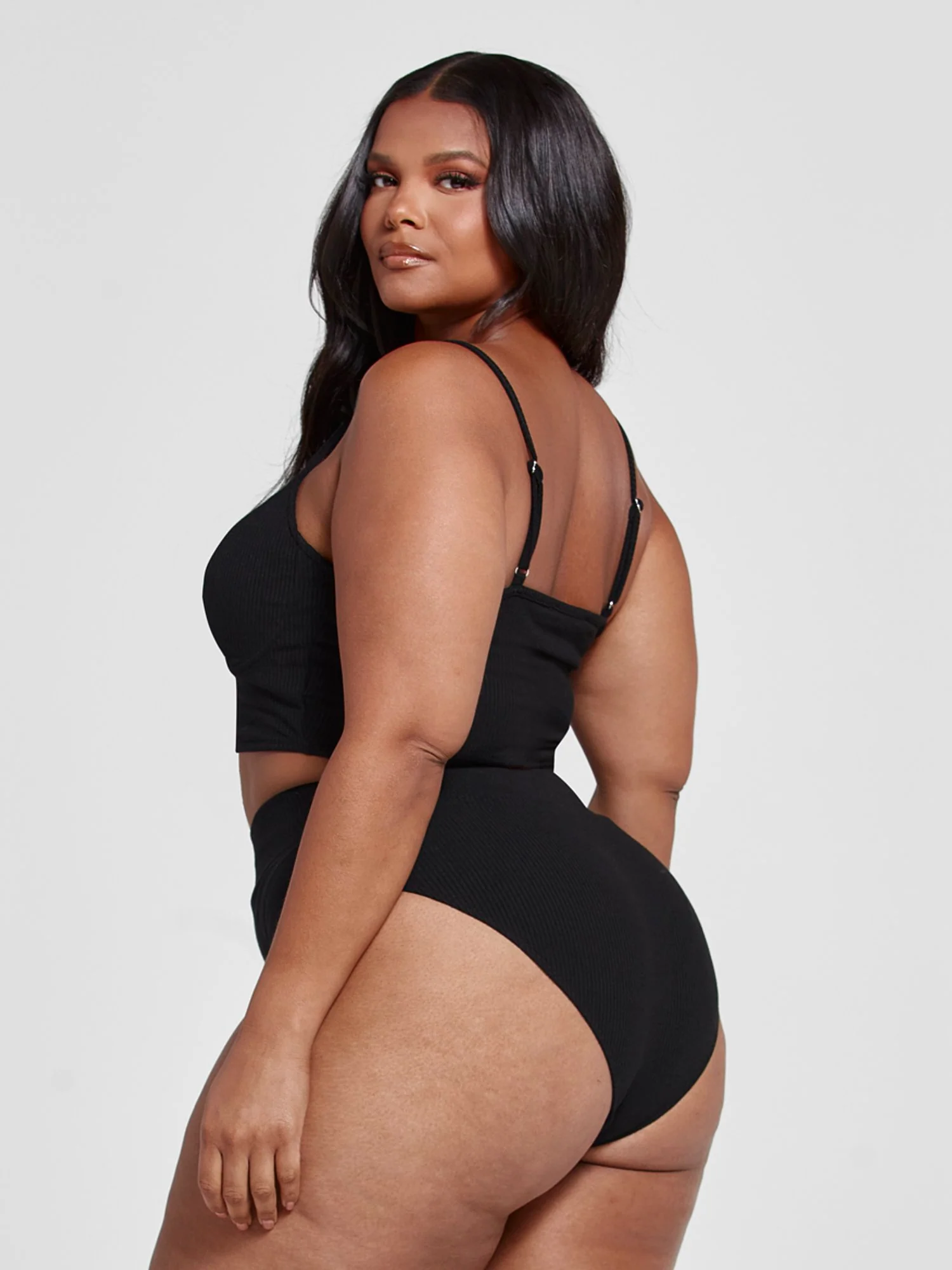 Natalie Ribbed Knit Crop Tank and Panty Set - Image 3