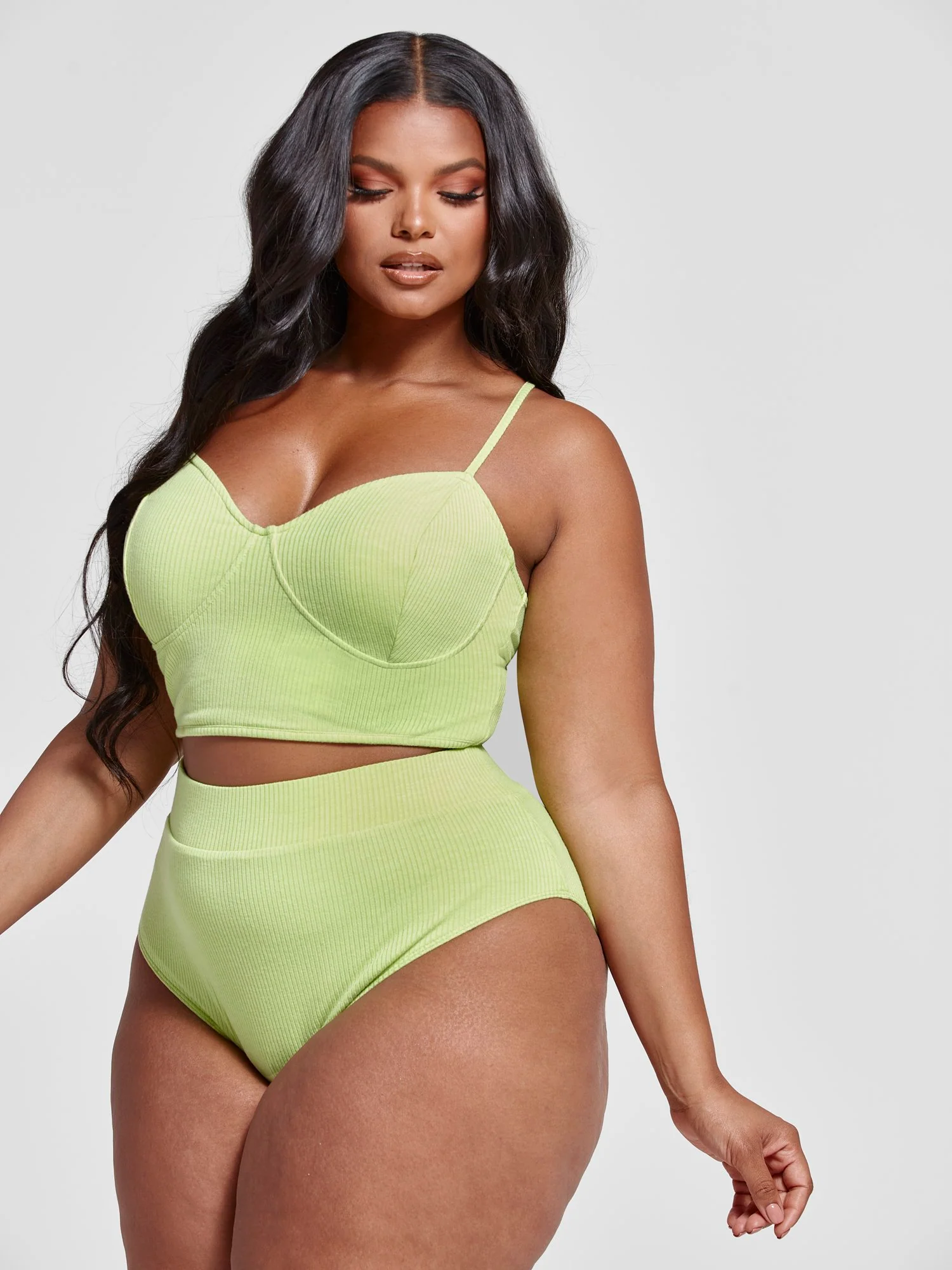 Natalie Ribbed Knit Crop Tank and Panty Set - Image 6