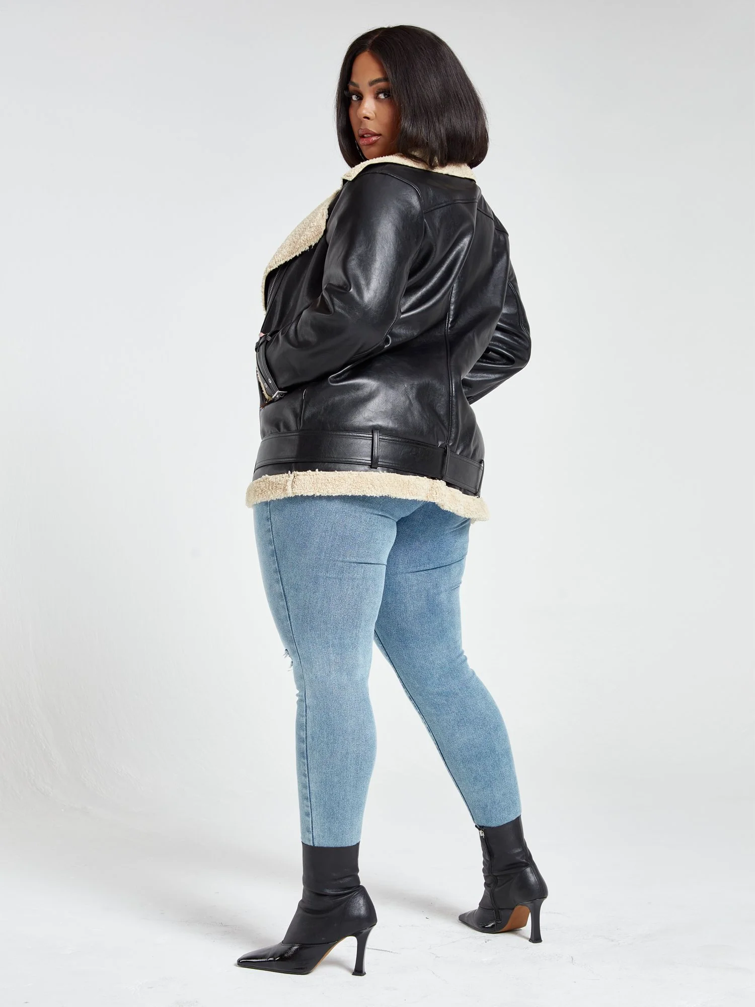 Natalie Sherpa Oversized Bomber Jacket - Image 3