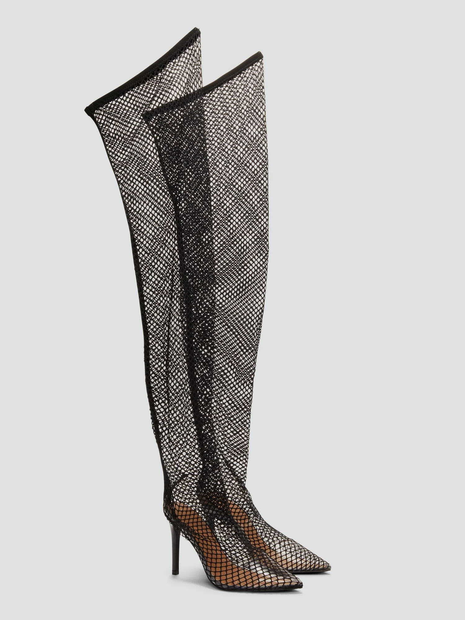 Obsidian Thigh-High Fishnet Stocking Boots - Nadia x FTF - Image 2