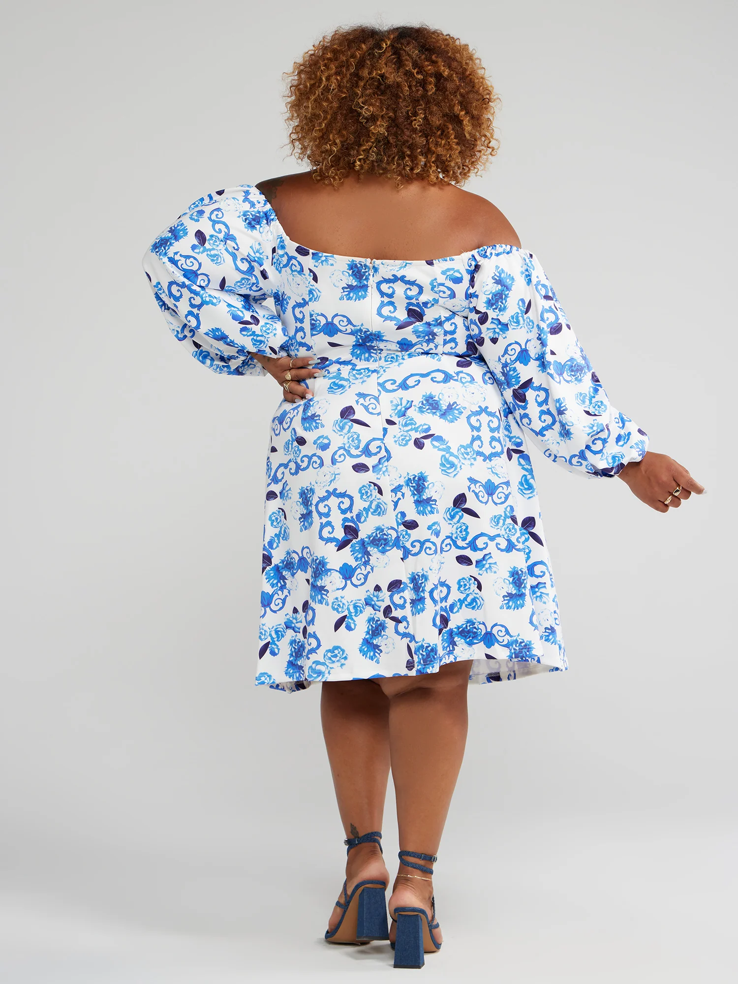 Off-Shoulder Floral Print Dress - Image 3