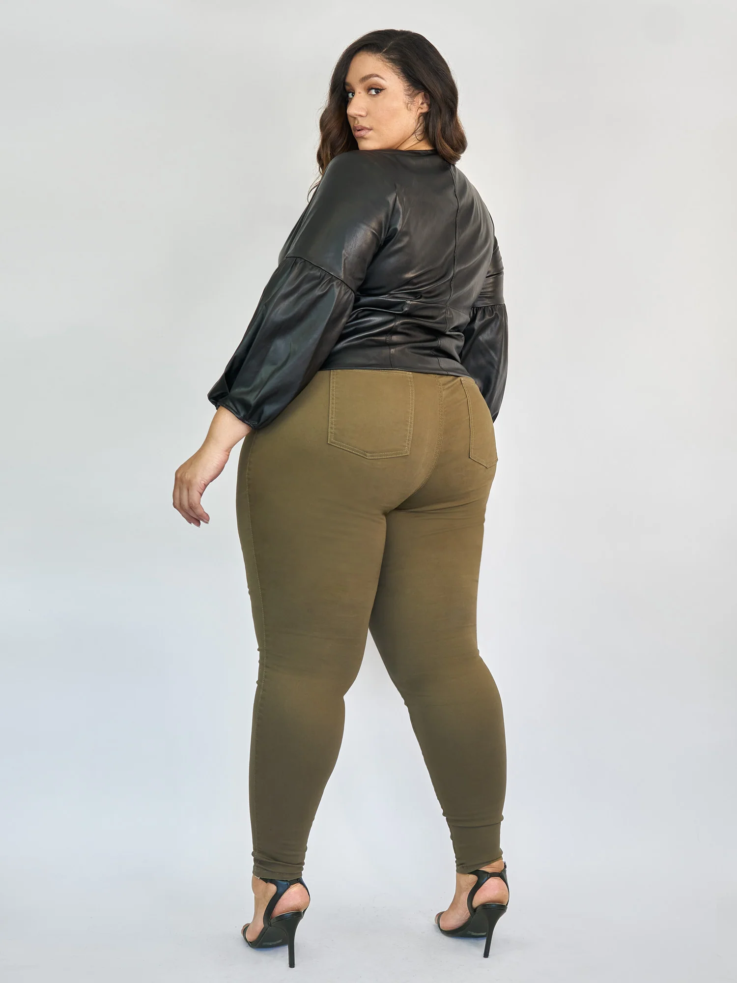 Olive High-Rise Jeggings - Tall Inseam - Image 3