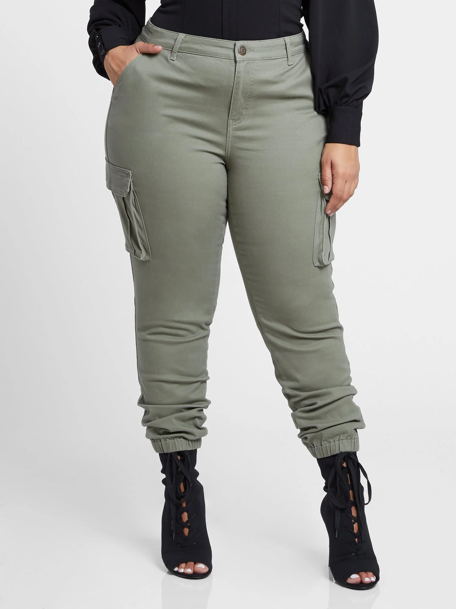 Olive Twill Cargo Jogger - Image 4