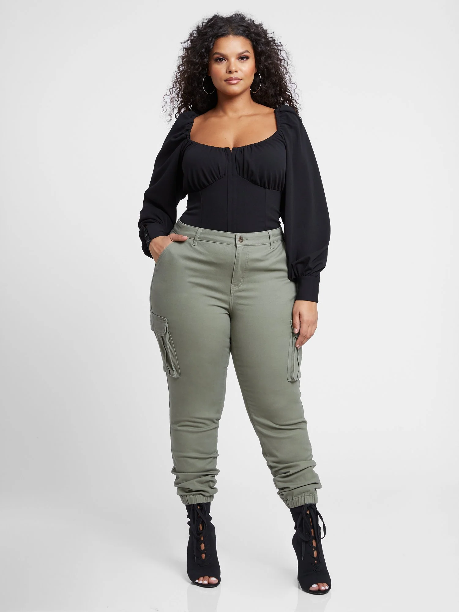Olive Twill Cargo Jogger - Image 5