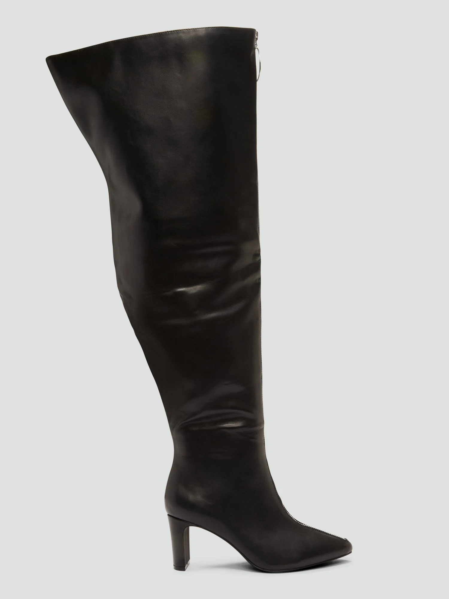 Onyx Thigh-High Zipper Detail Faux Leather Boots - Nadia x FTF - Image 5