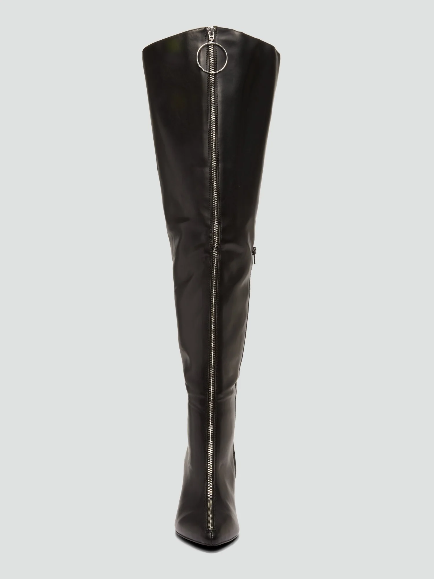 Onyx Thigh-High Zipper Detail Faux Leather Boots - Nadia x FTF - Image 6