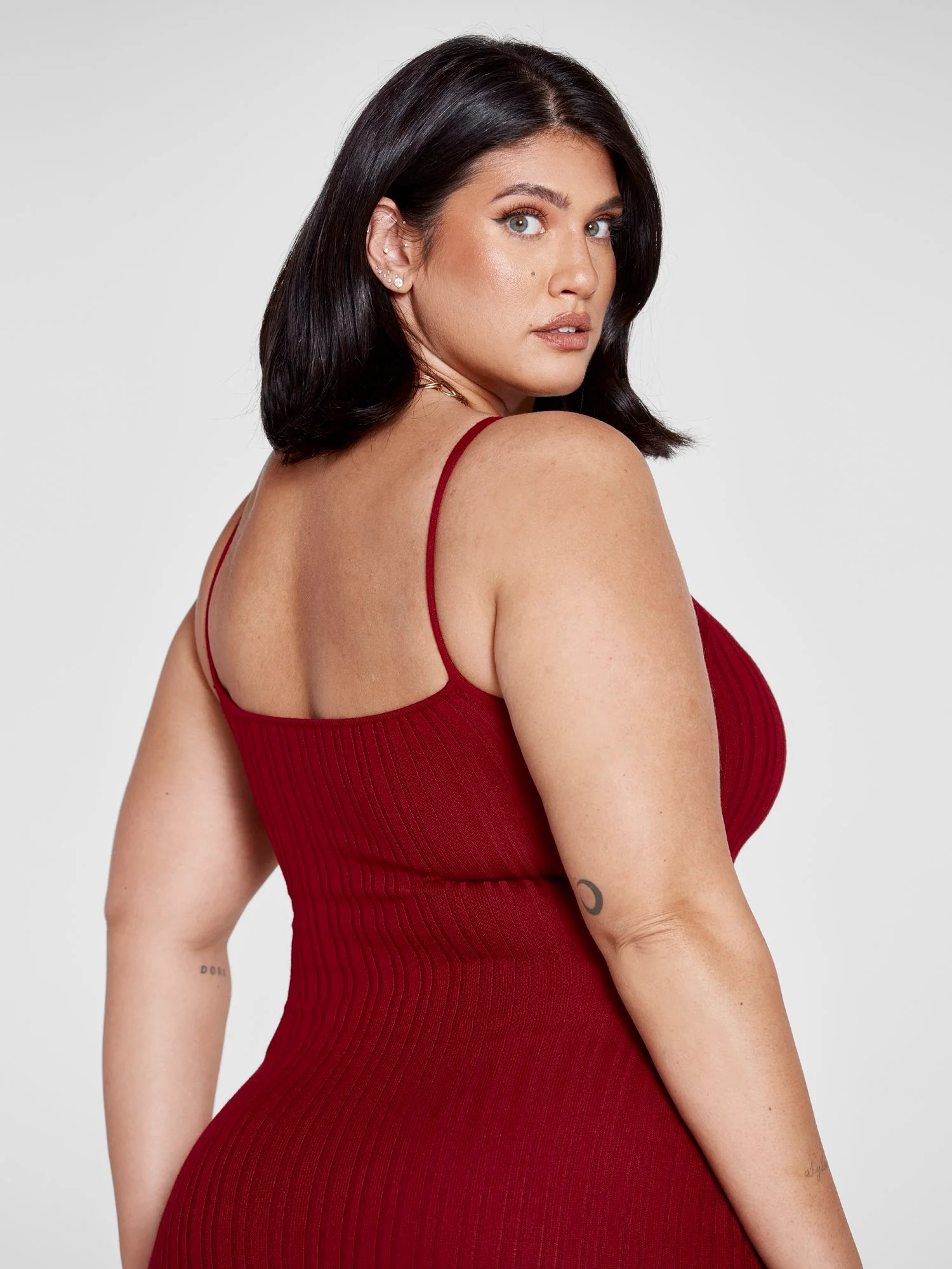 Patrice Ribbed Knit Bodycon Dress with Shrug - Image 5