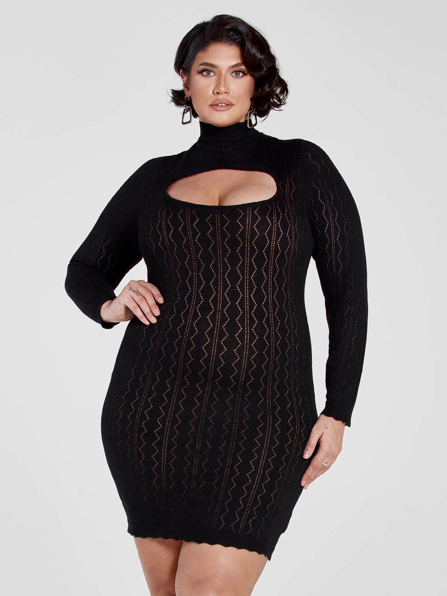 Paula Pointelle Knit Sweater Dress - Image 2