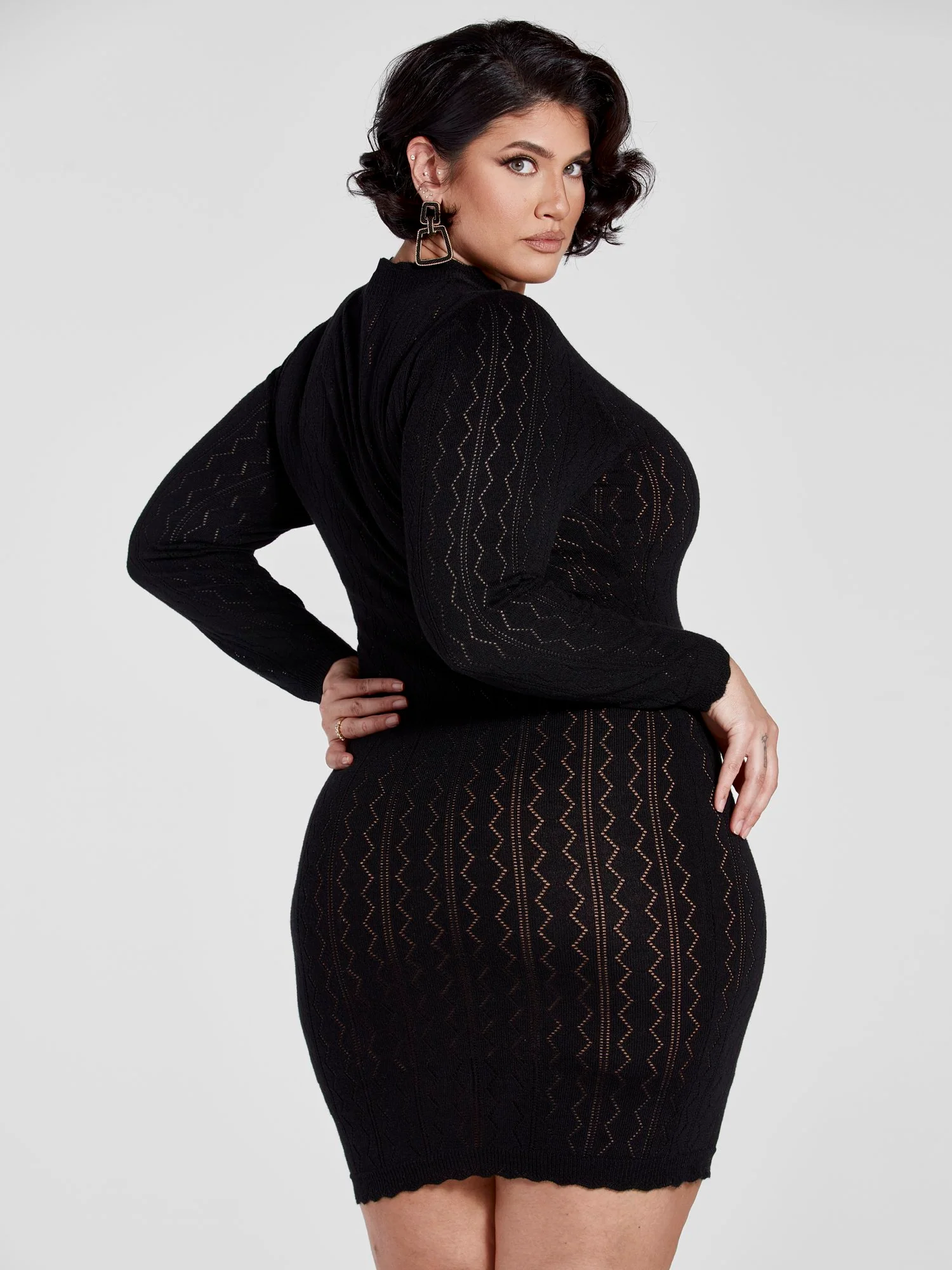 Paula Pointelle Knit Sweater Dress - Image 3