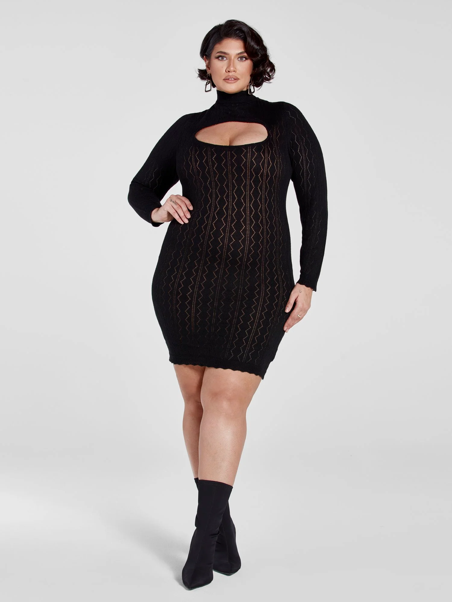 Paula Pointelle Knit Sweater Dress - Image 4