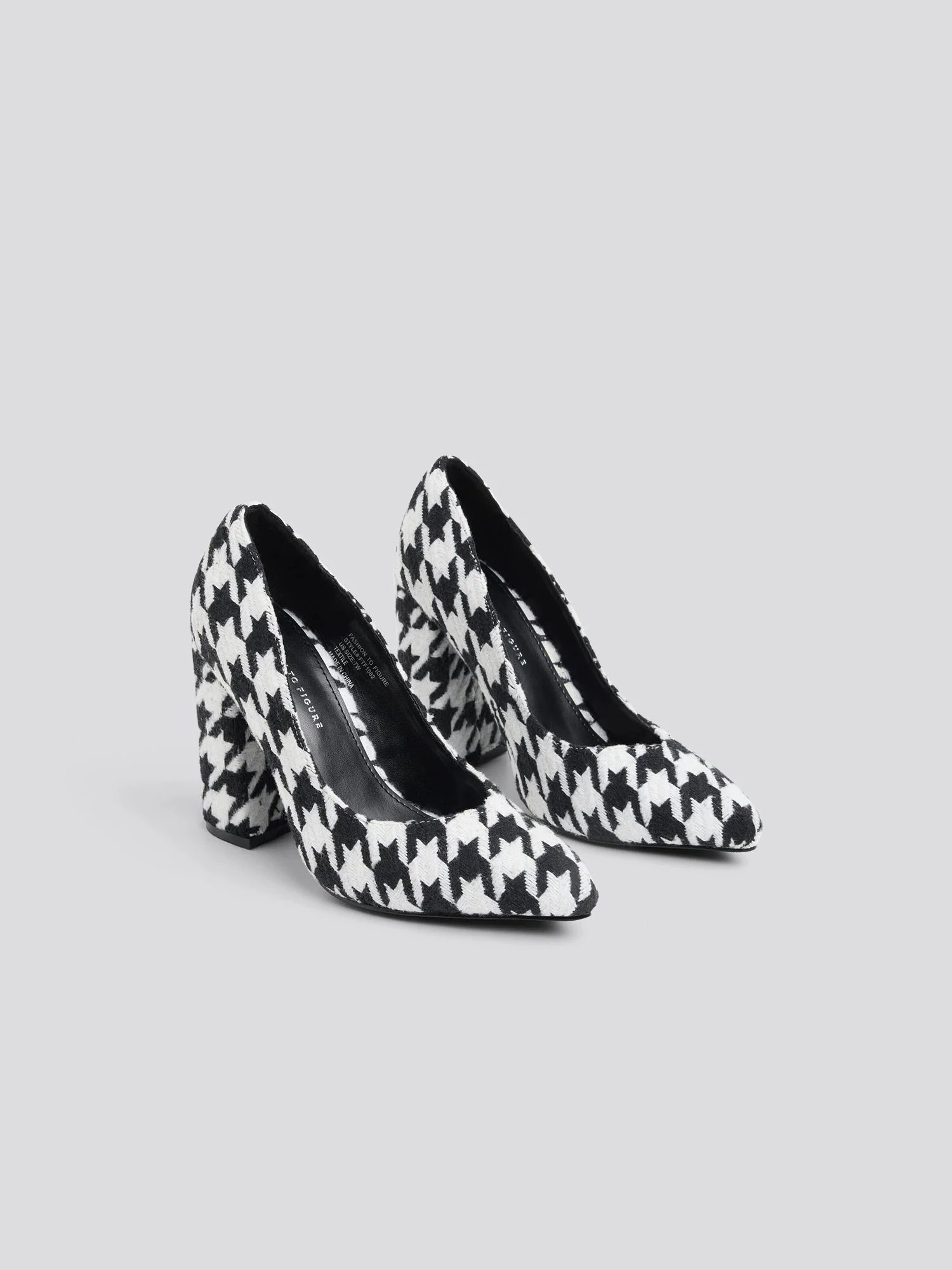 Penelope Faux Suede Houndstooth Pumps - Image 3